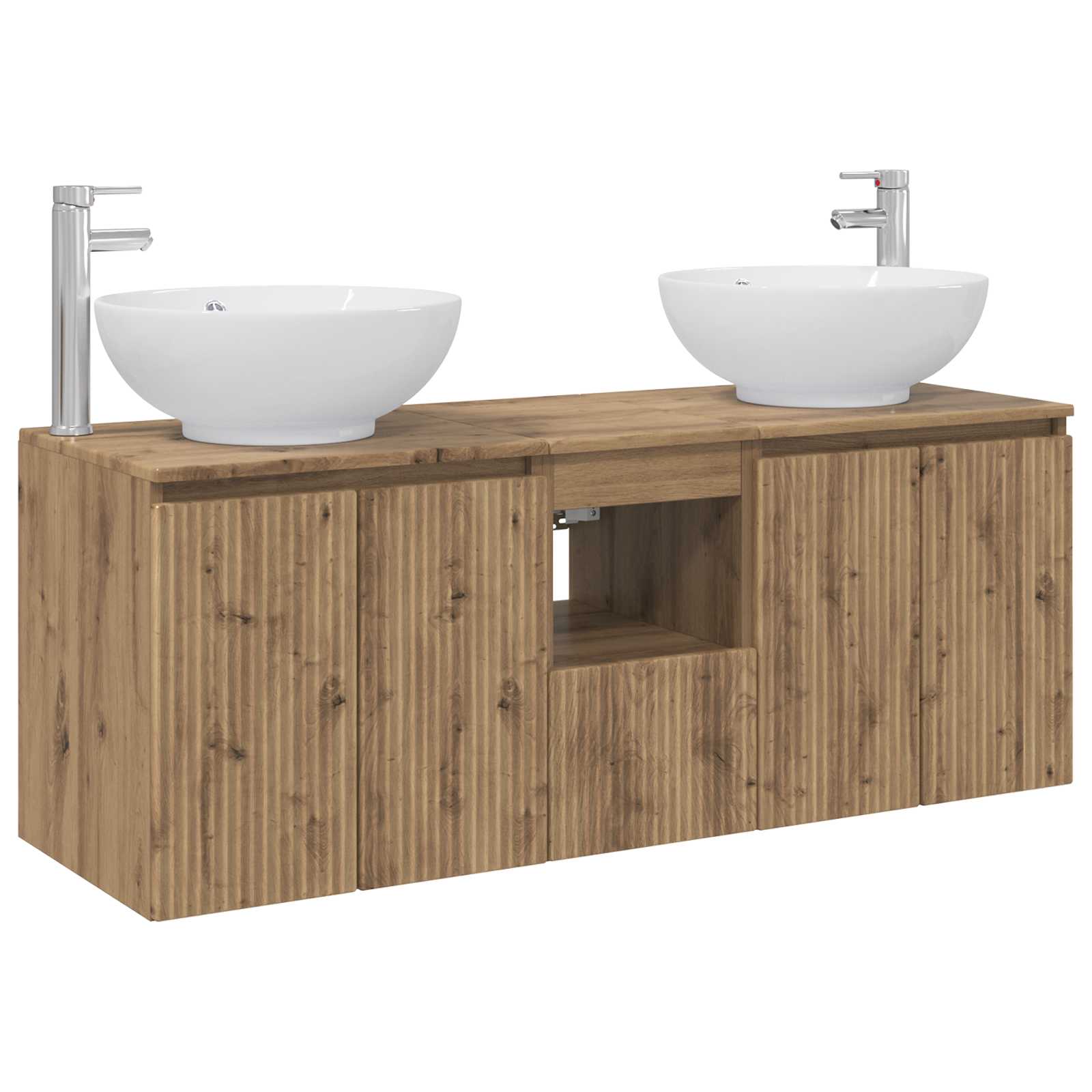 Badezimmerschrank-set 3 Stk. Artisan-eiche 49,5 X 44,5 X 65 Cm Vidaxl