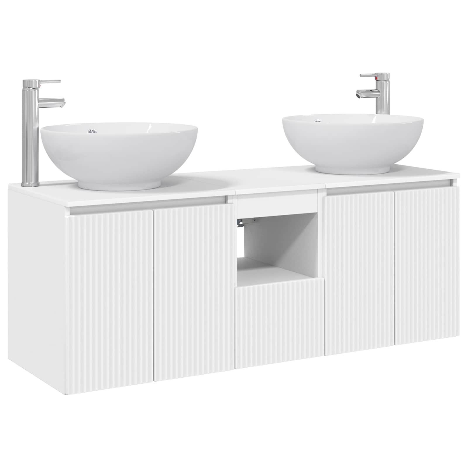 Badezimmerschrank-set 3 Stk. Weiß 49,5 X 44,5 X 65 Cm Vidaxl