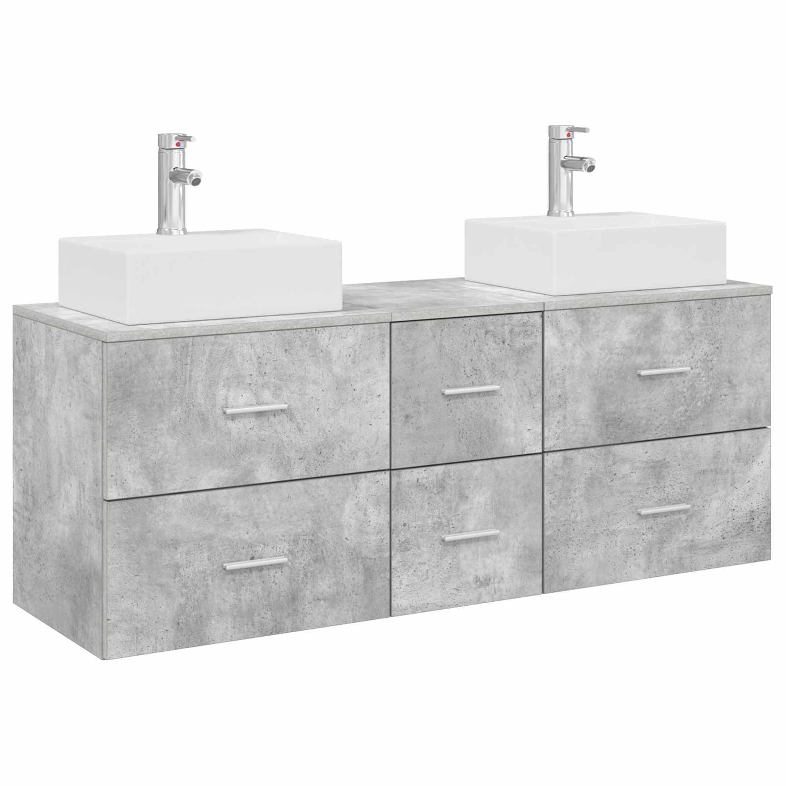 Badezimmerschrank-set 3 Stk. Betongrau 49,5 X 41 X 62,5 Cm Vidaxl