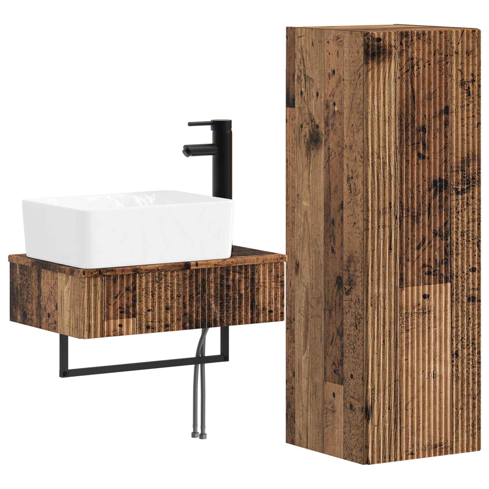 Badezimmermöbel-set 2 Stk. Altholz 33 X 34,5 X 100 Cm Vidaxl