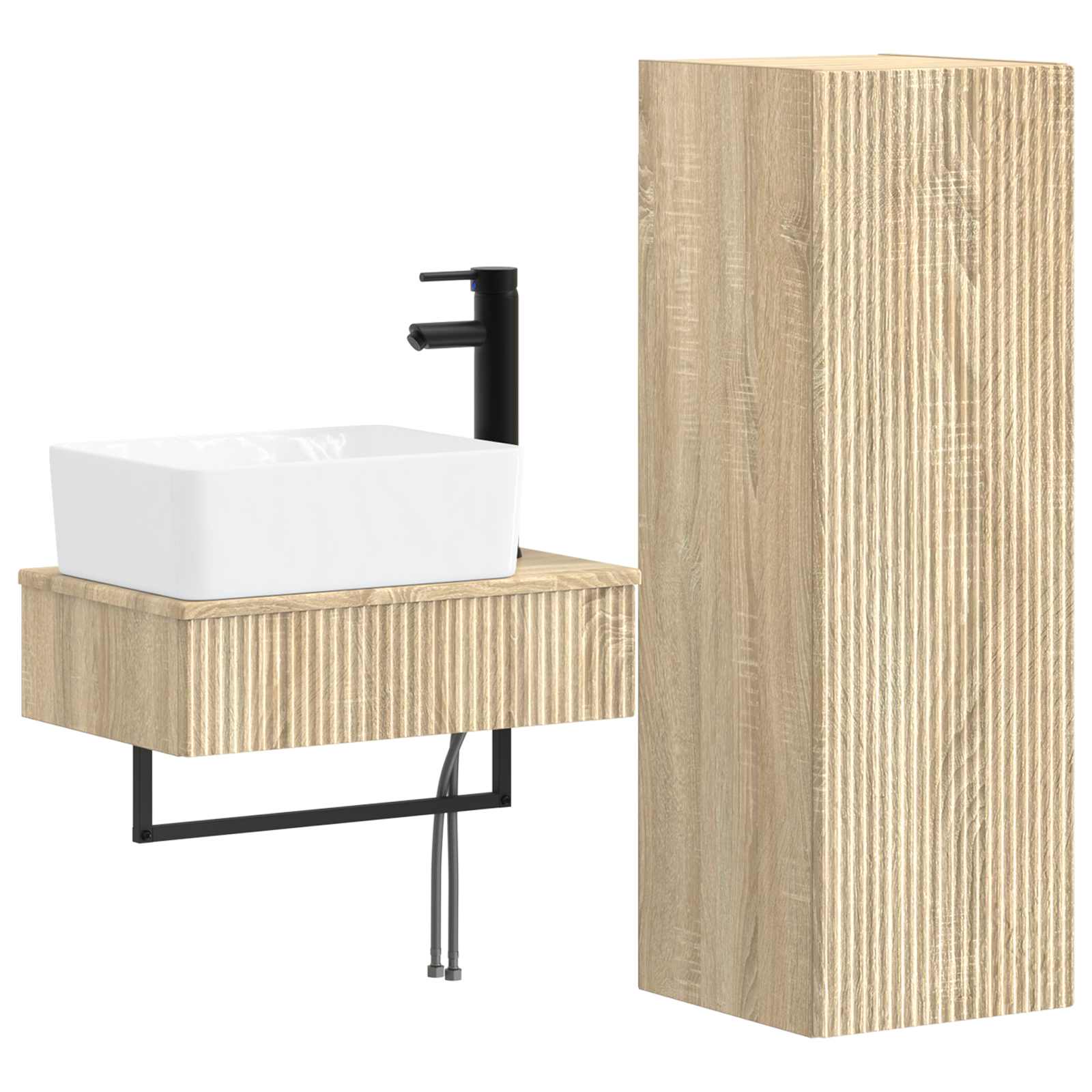 Badezimmermöbel-set 2 Stk. Sonoma-eiche 33 X 34,5 X 100 Cm Vidaxl