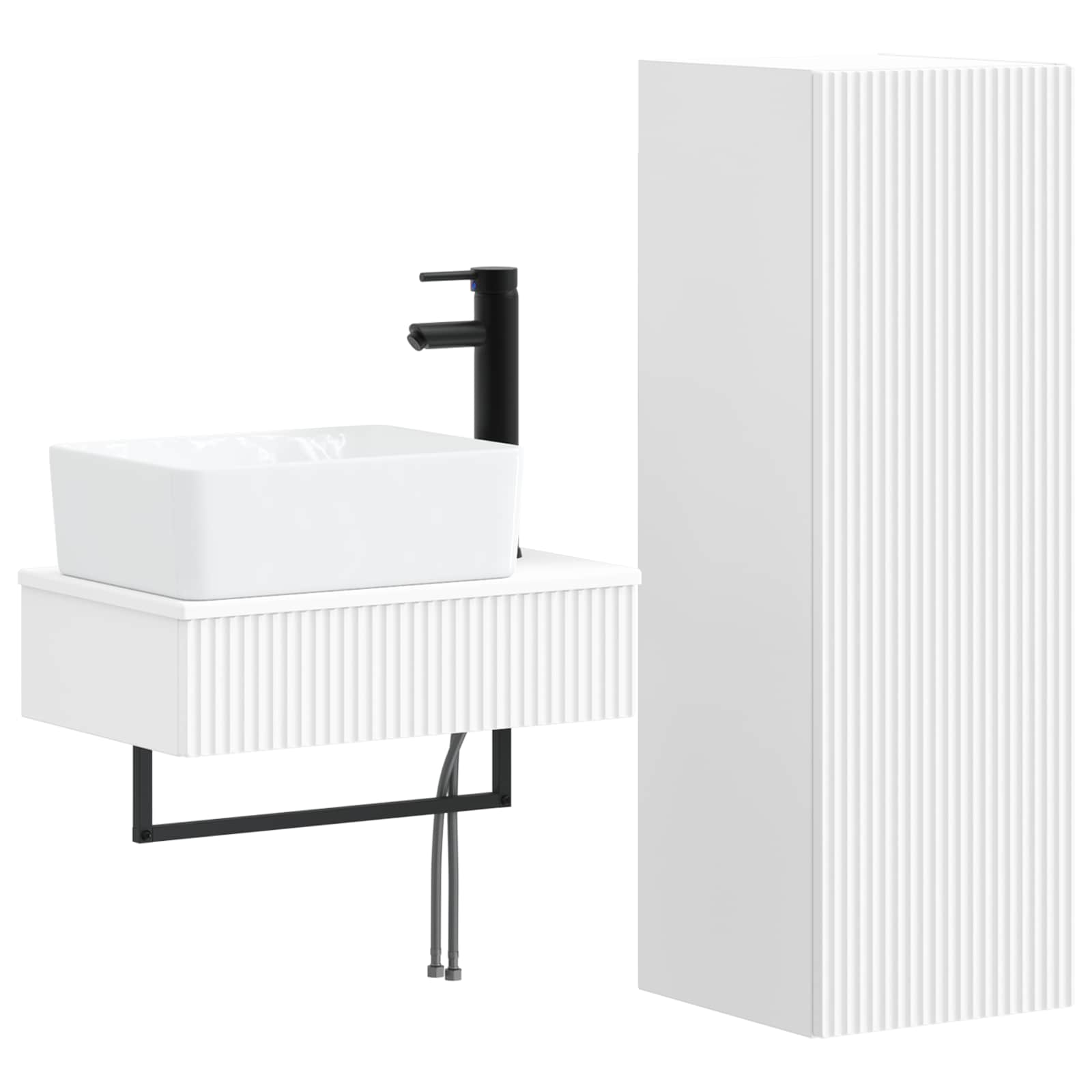 Badezimmermöbel-set 2 Stk. Weiß 33 X 34,5 X 100 Cm Vidaxl