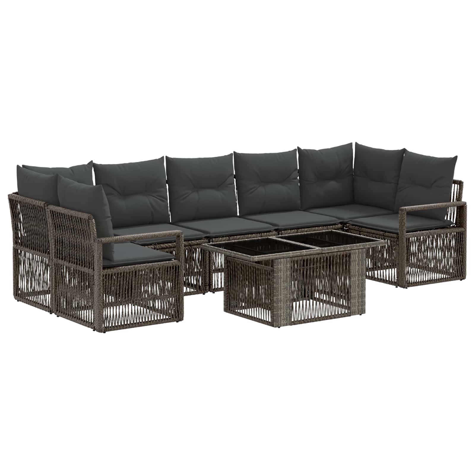 Gartensofa-set 8 Stk. Grau Und Dunkelgrau Poly-rattan Vidaxl