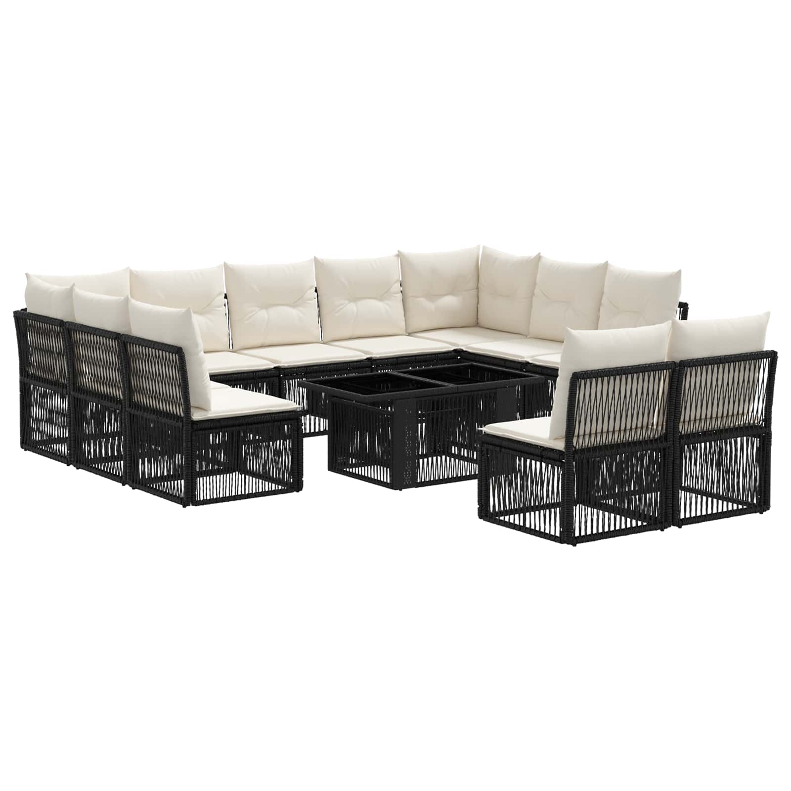 Gartensofa-set 12 Stk. Schwarz Poly-rattan Vidaxl