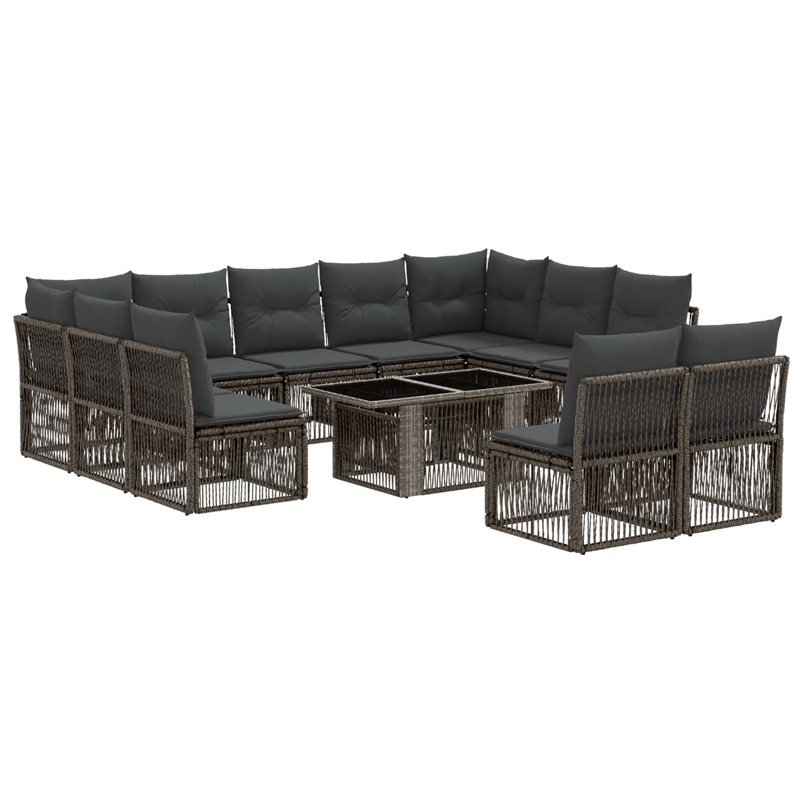 Gartensofa-set 12 Stk. Grau Poly-rattan Vidaxl