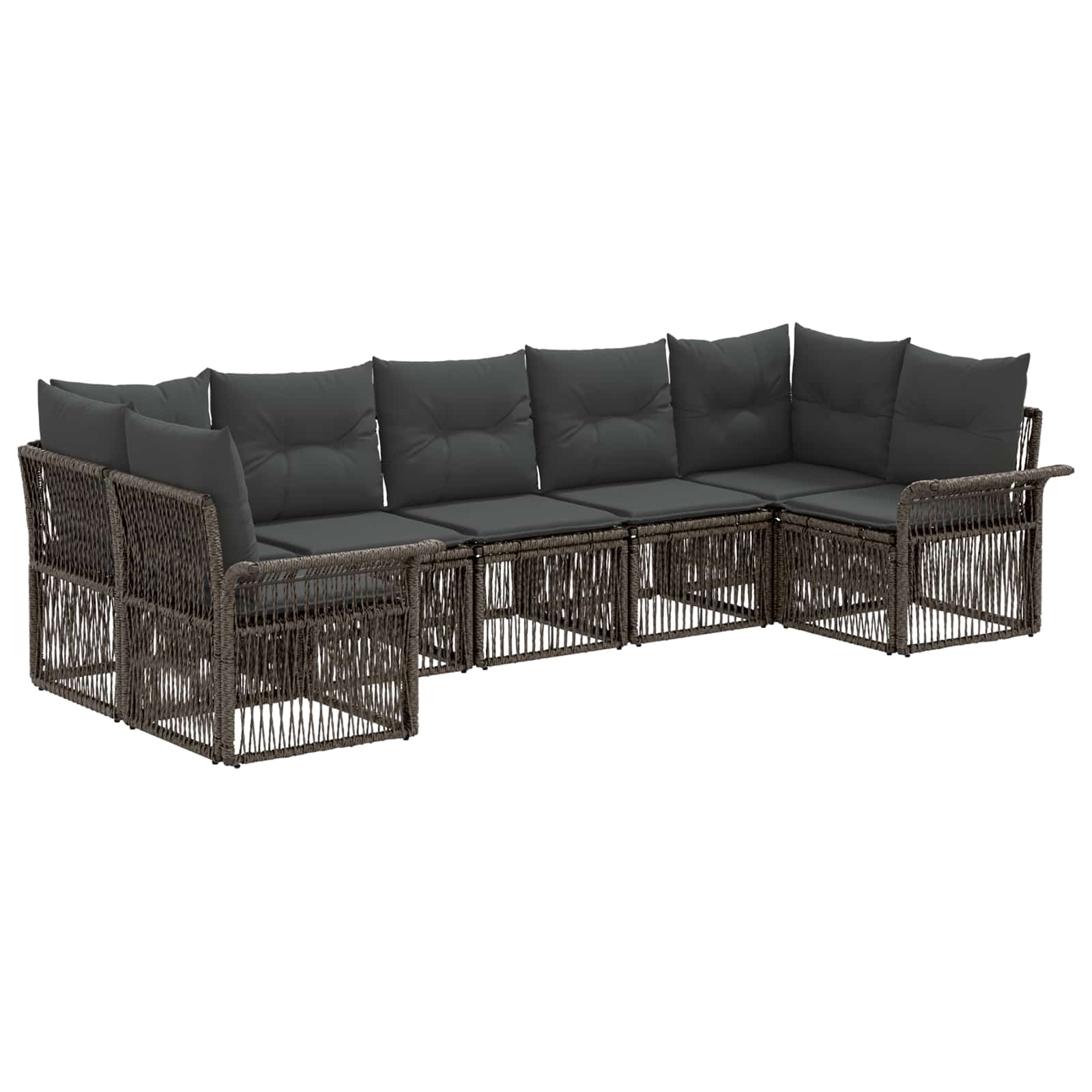 Gartensofa-set 7 Stk. 7-sitzanzahl Grau Poly-rattan Vidaxl