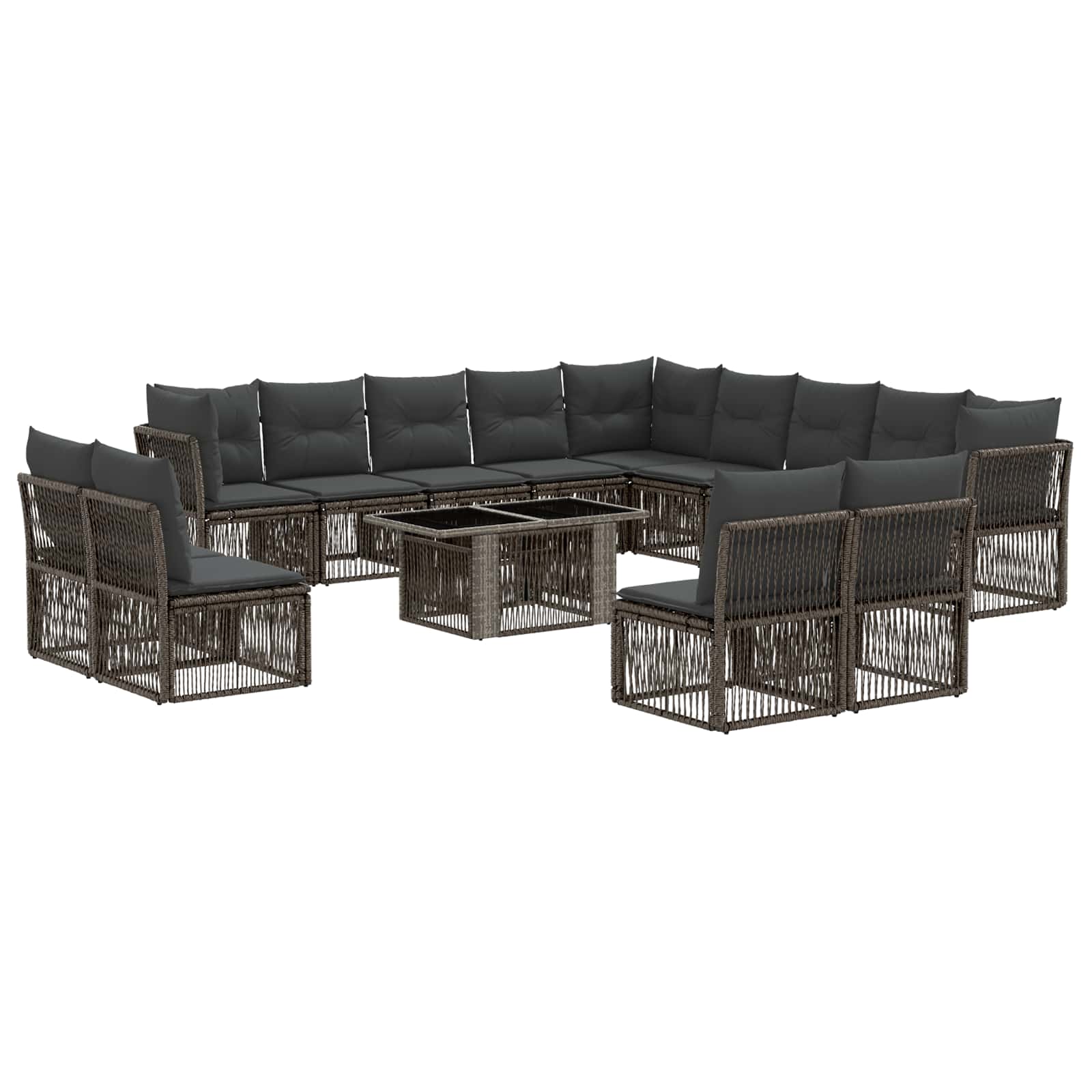 Gartensofa-set 14 Stk. Schwarz Poly-rattan Vidaxl