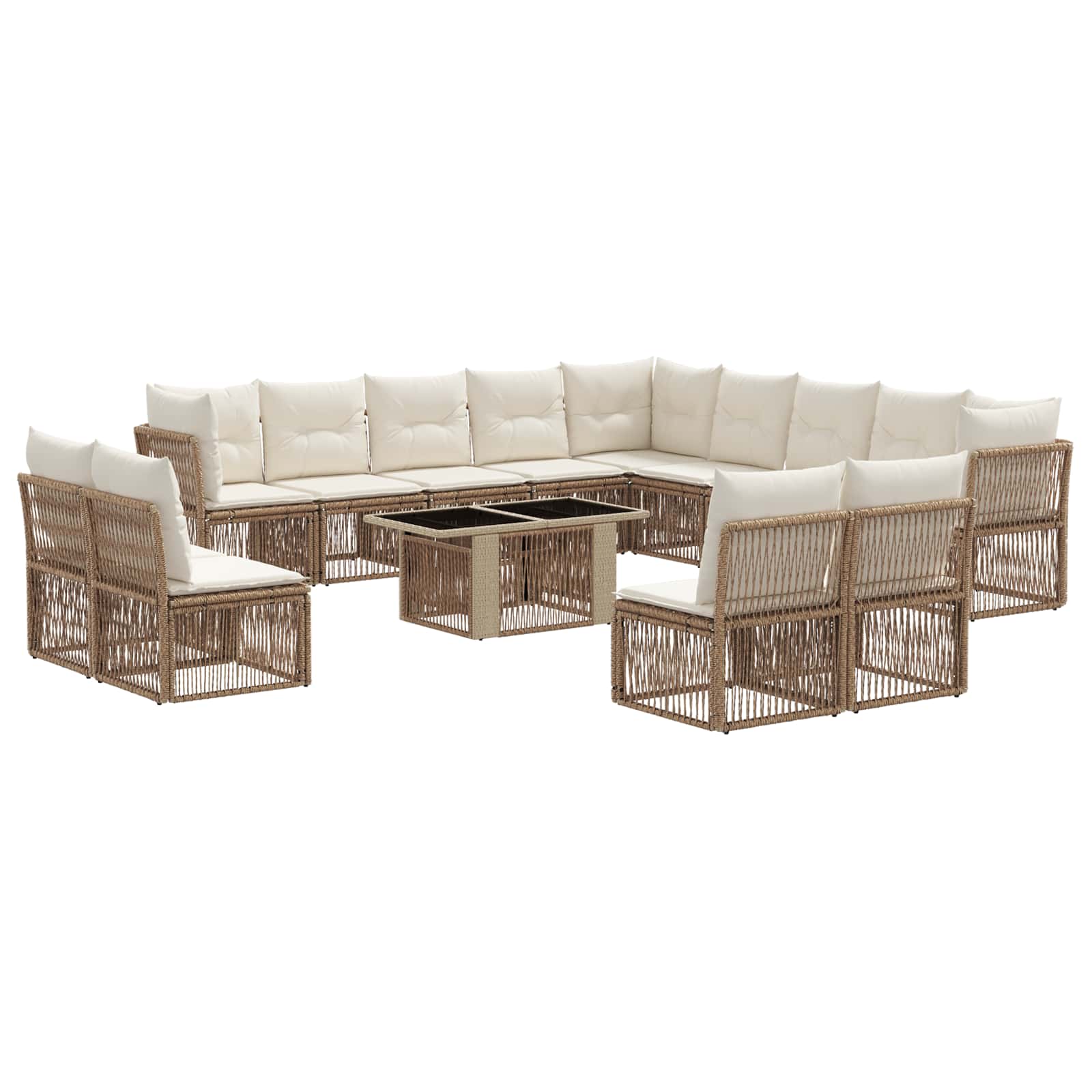 Gartensofa-set 14 Stk. Grau Poly-rattan Vidaxl