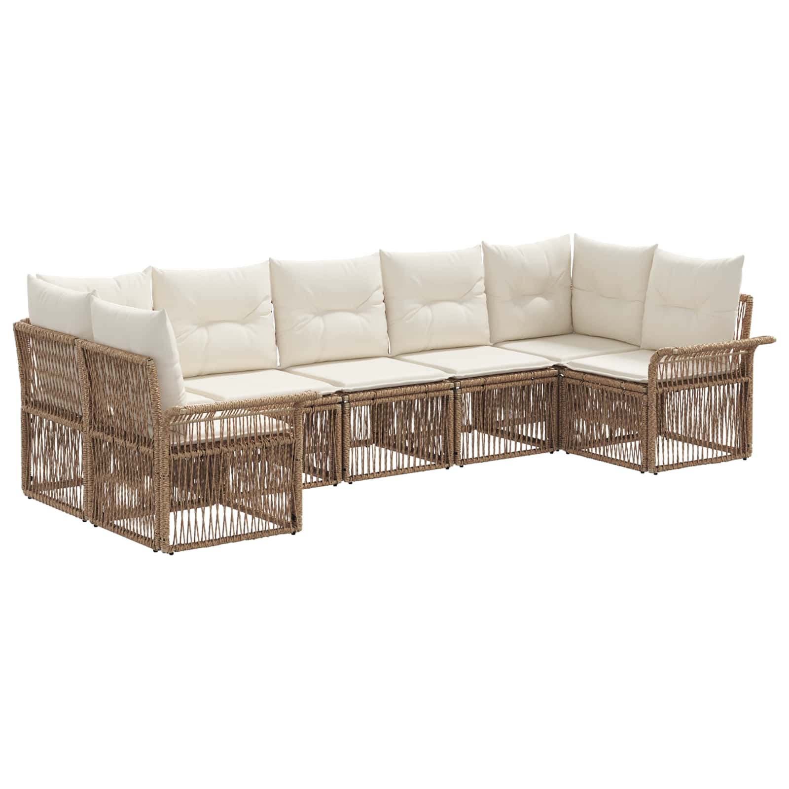 Gartensofa-set 7 Stk. 7-sitzanzahl Beige Poly-rattan Vidaxl