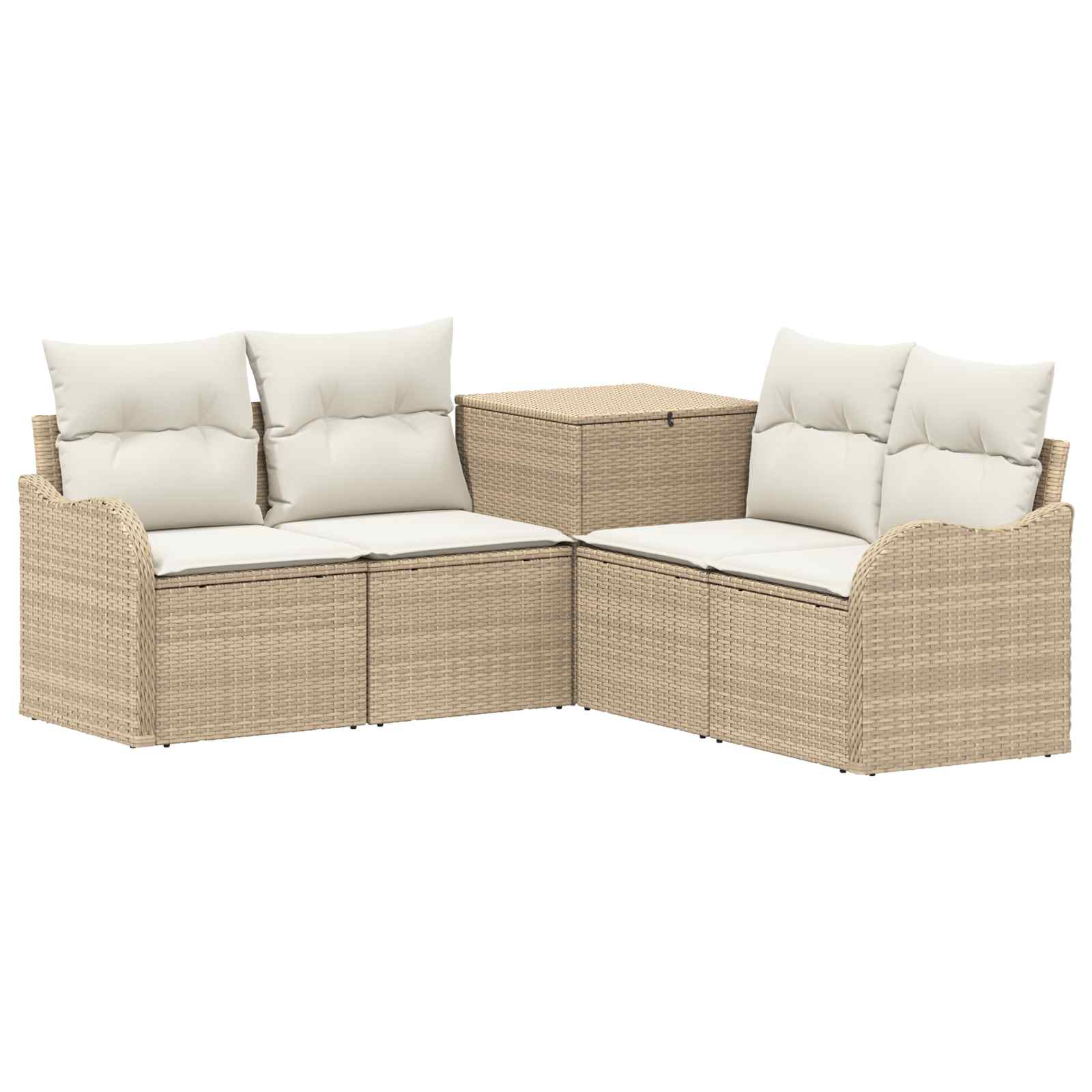 Sofa Set 5 Stk. Beige Und Cremeweiß Polyrattan Und Stahl Vidaxl