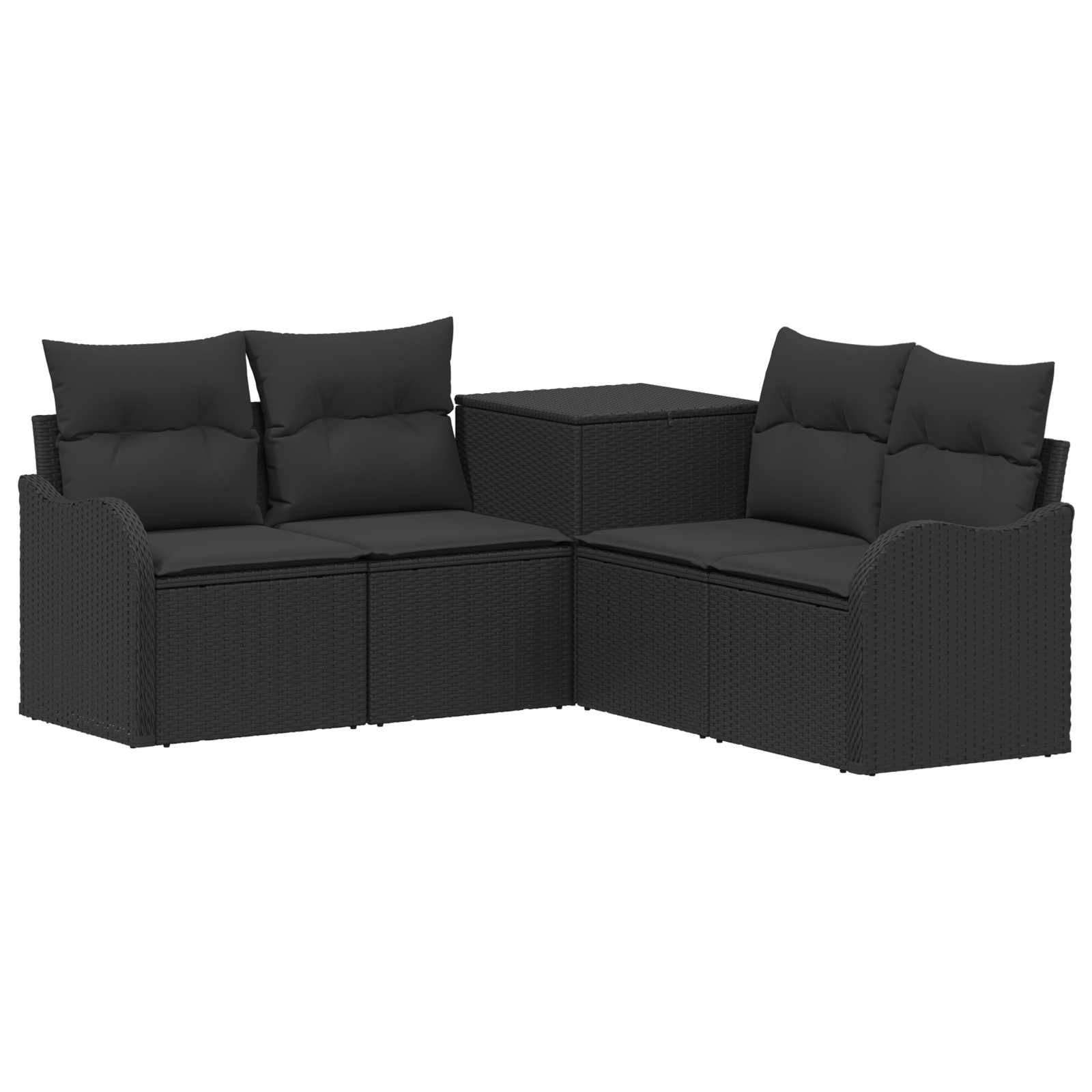 Sofa Set 5 Stk. Schwarz Polyrattan Und Stahl Vidaxl