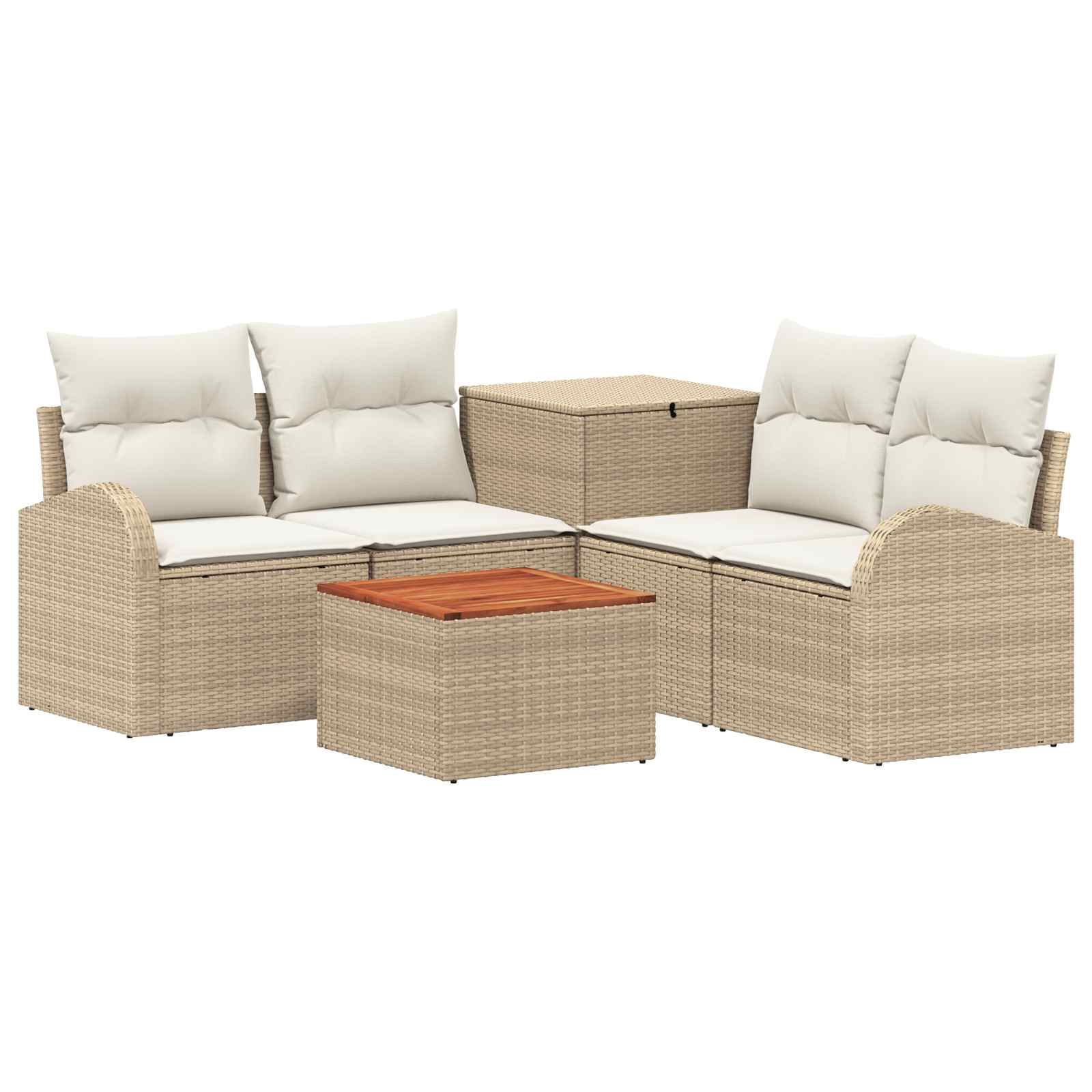 Sofa Set 6 Stk. Beige Und Cremeweiß Polyrattan Und Stahl Vidaxl