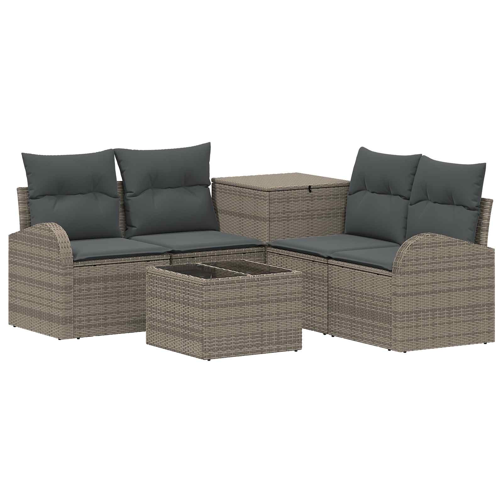 Sofa Set 6 Stk. Grau Und Dunkelgrau Polyrattan Und Stahl Vidaxl