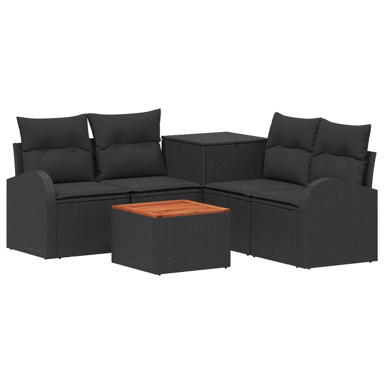 Sofa Set 6 Stk. Schwarz Polyrattan Und Stahl Vidaxl