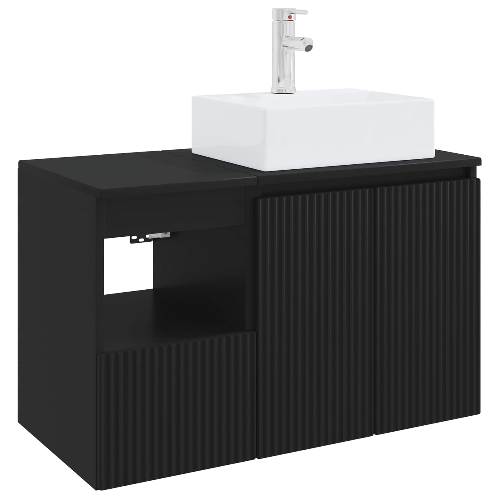 Badezimmermöbel-set 2 Stk. Schwarz Holzwerkstoff Vidaxl