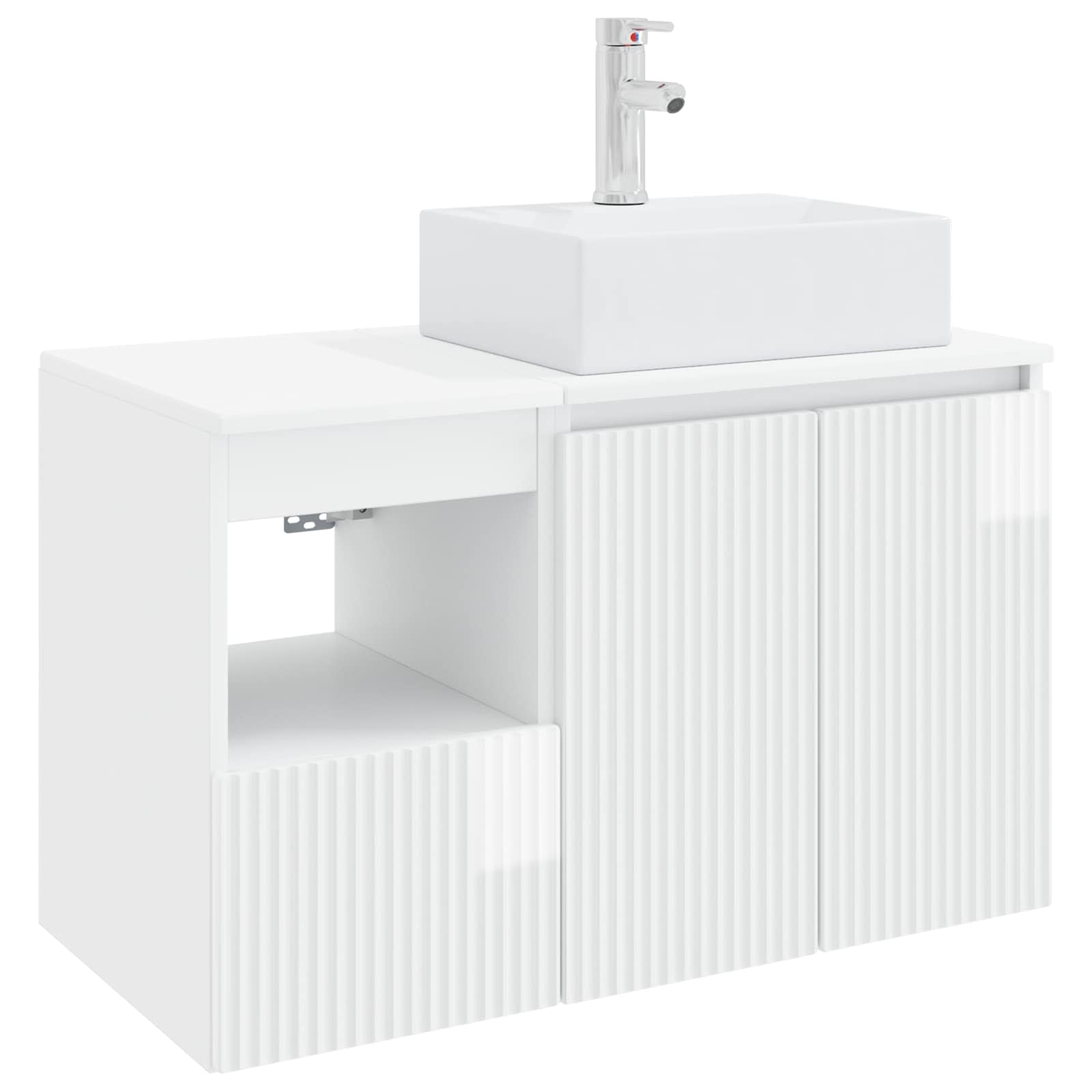Badezimmermöbel-set 2 Stk. Hochglanz Weiß Holzwerkstoff Vidaxl