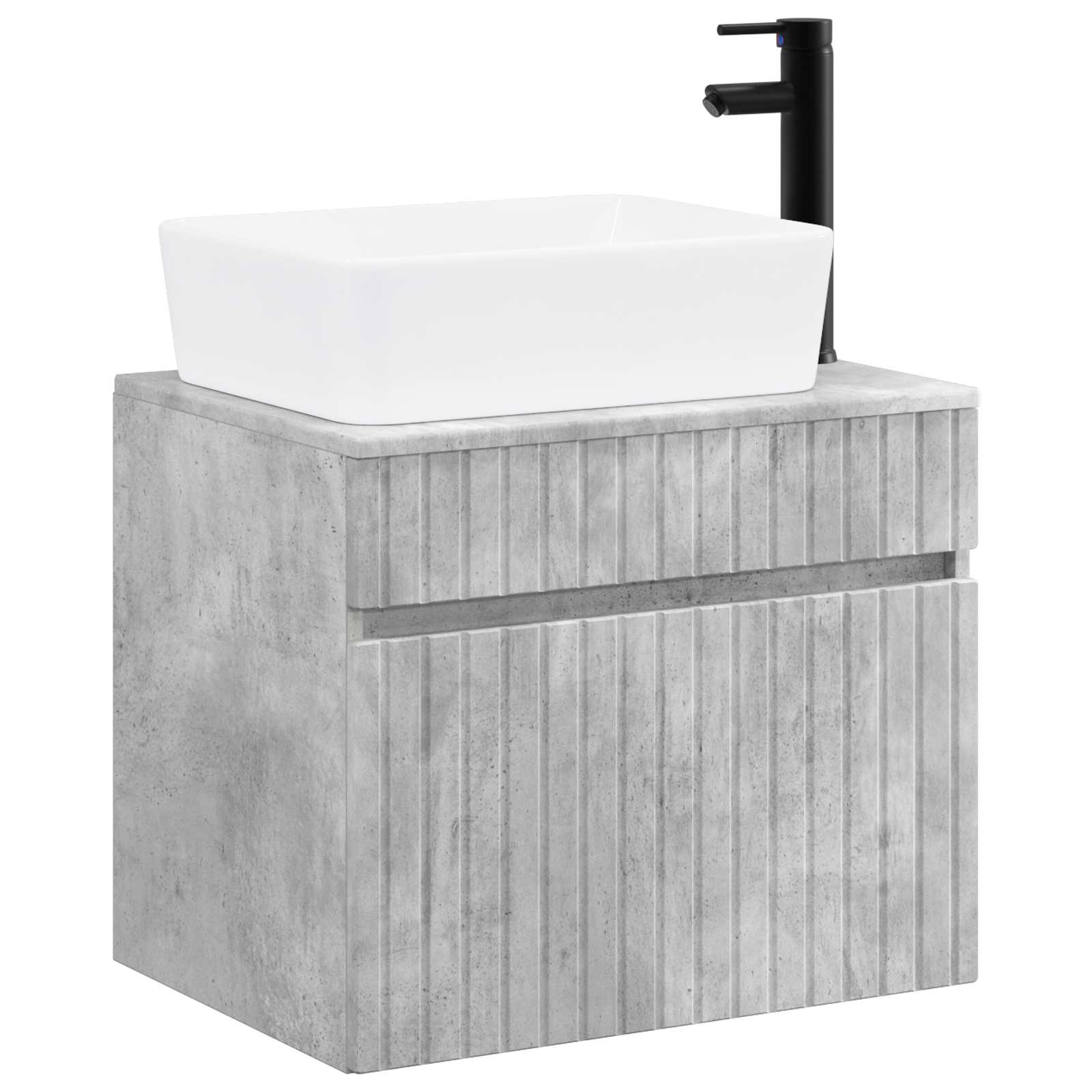 Badezimmermöbel-set Betongrau Holzwerkstoff Vidaxl