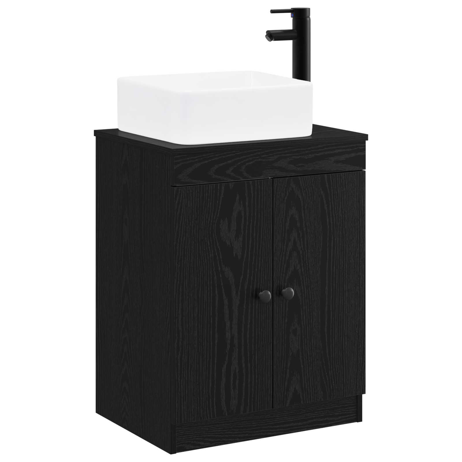Badezimmermöbel-set Schwarze Eiche Holzwerkstoff Vidaxl
