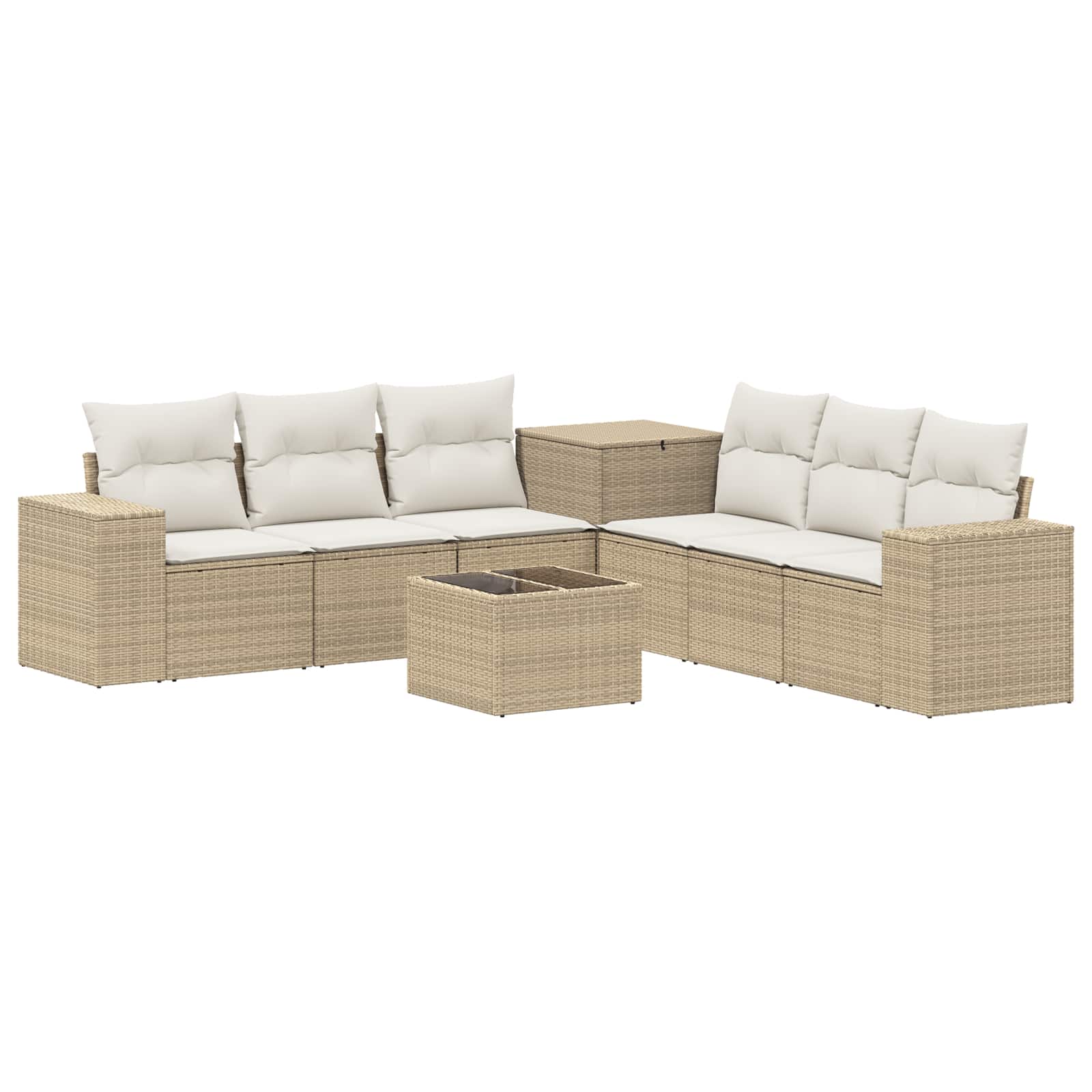 Sofa Set 8 Stk. Beige Und Cremeweiß Polyrattan Und Stahl Vidaxl
