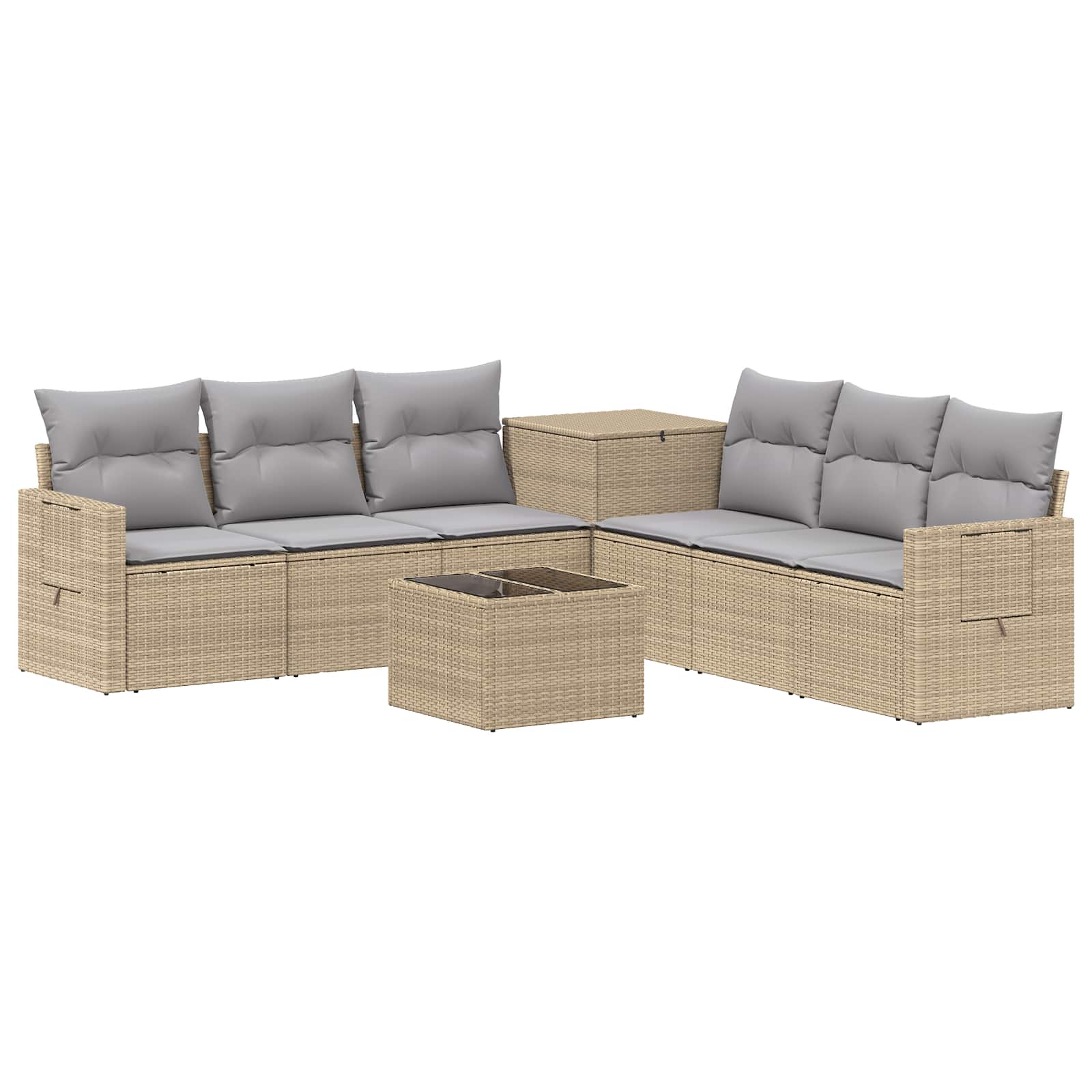 Sofa Set 8 Stk. Beige Und Hellgrau Polyrattan Und Stahl Vidaxl