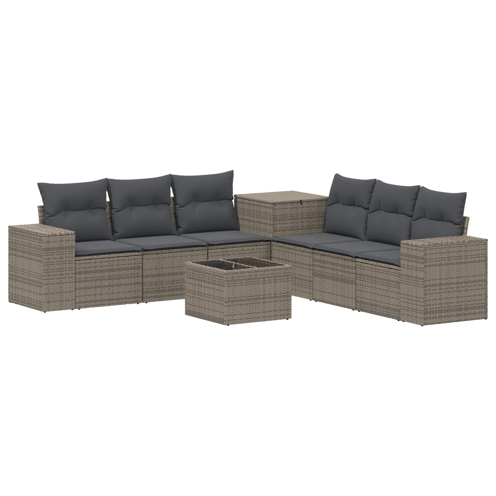Sofa Set 8 Stk. Grau Und Dunkelgrau Polyrattan Und Stahl Vidaxl