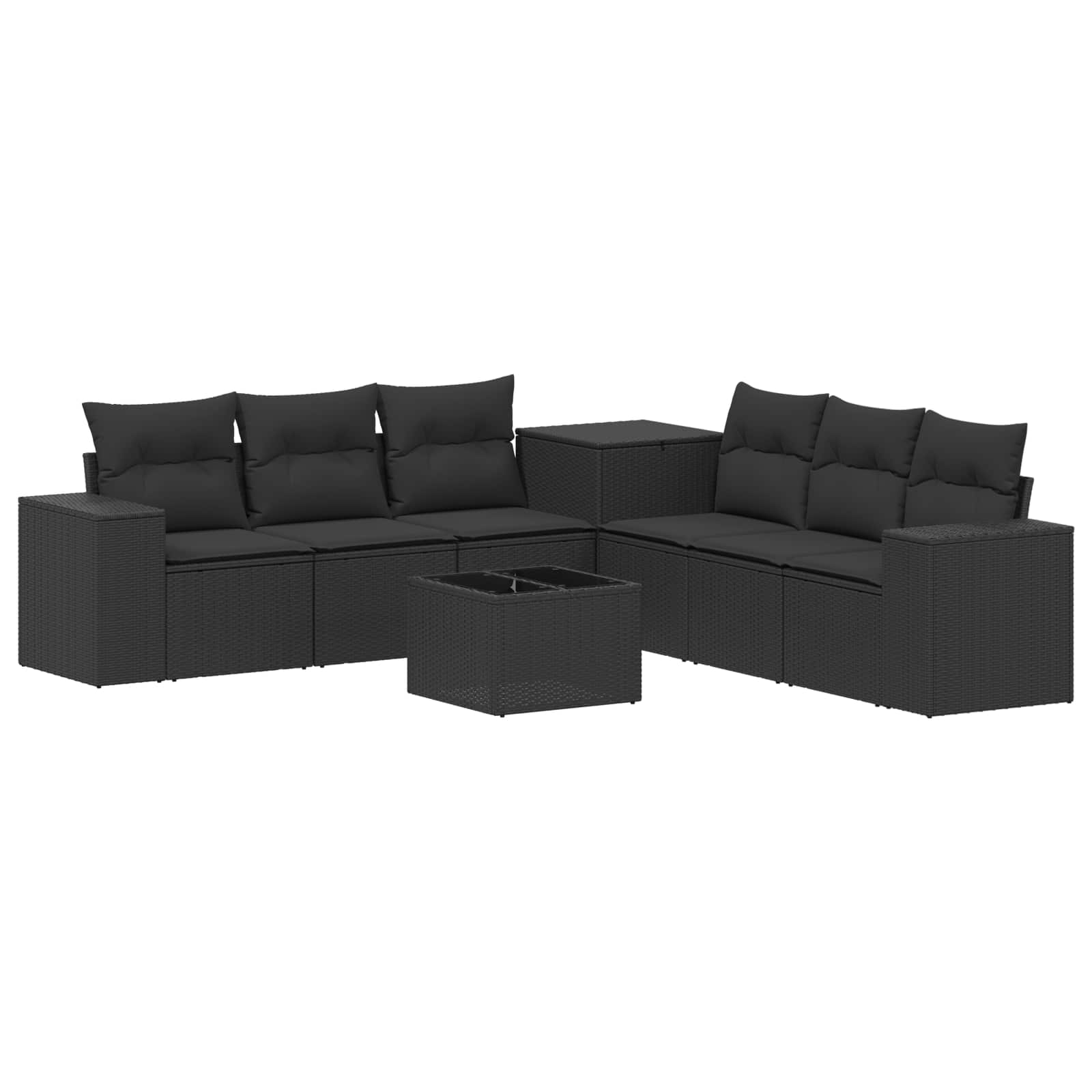 Sofa Set 8 Stk. Schwarz Polyrattan Und Stahl Vidaxl
