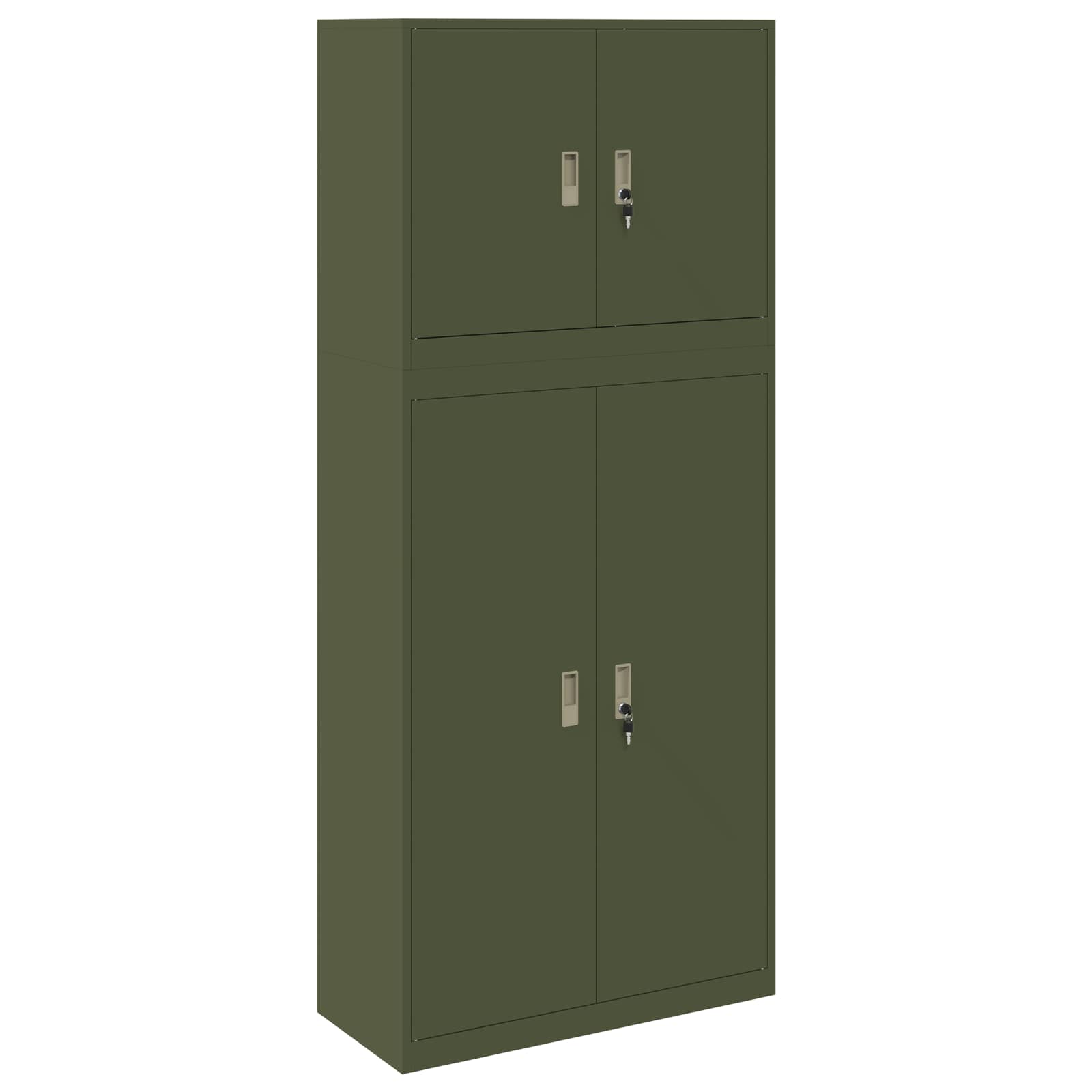 Aufbewahrungsschrank 2 Stk. Olive Grün 90 X 40 X 210 Cm Stahl Vidaxl