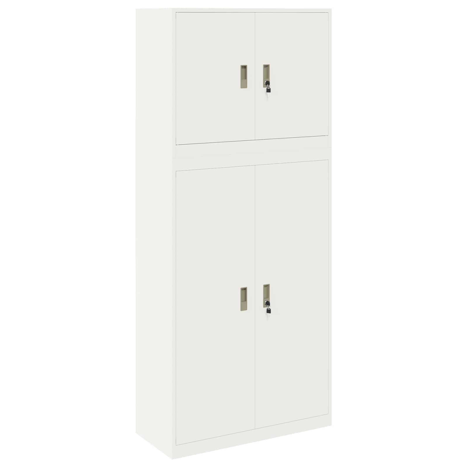 Aufbewahrungsschrank 2 Stk. Weiß 90 X 40 X 210 Cm Stahl Vidaxl