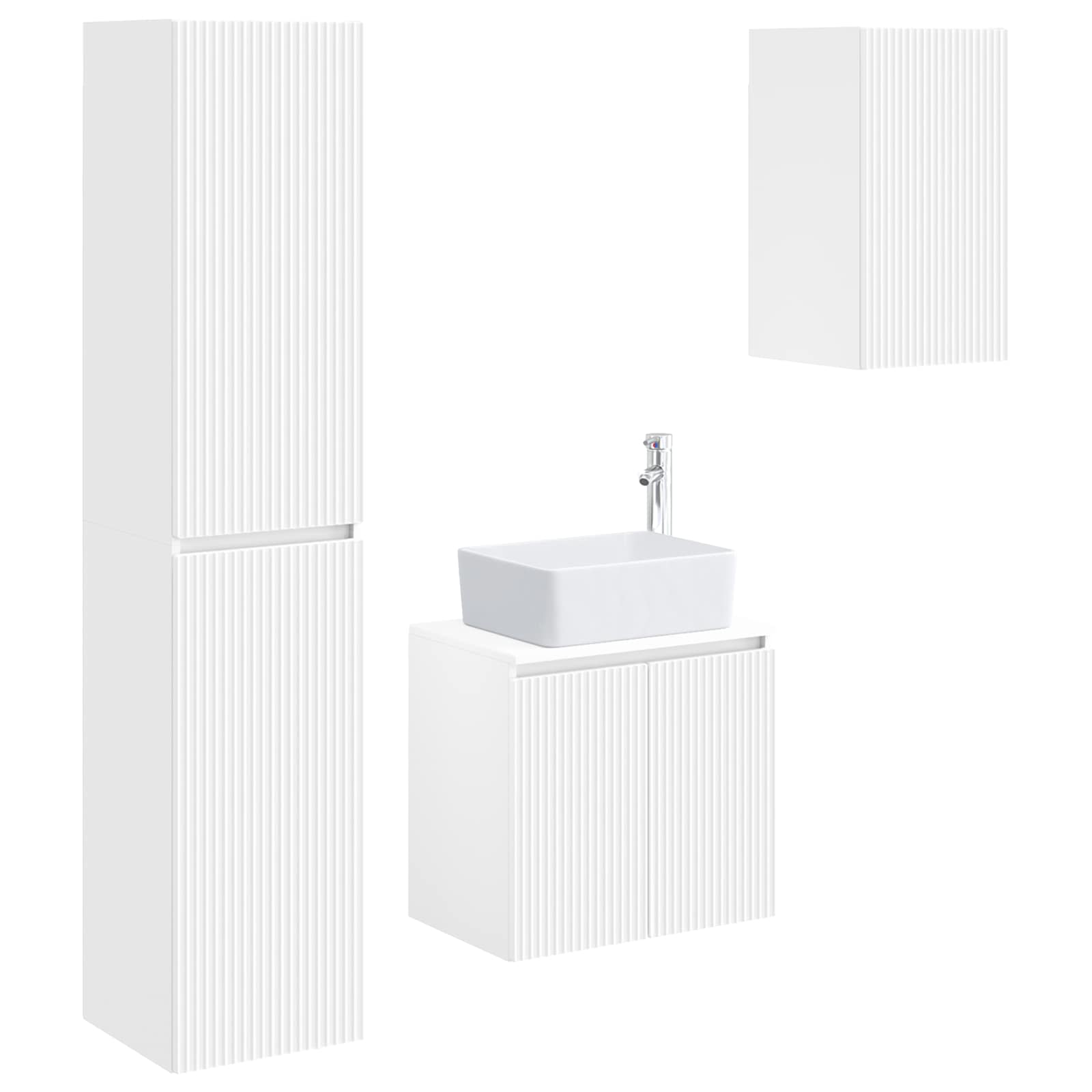 Badezimmermöbel-set 3 Stk. Weiß 33 X 34,5 X 160 Cm Vidaxl