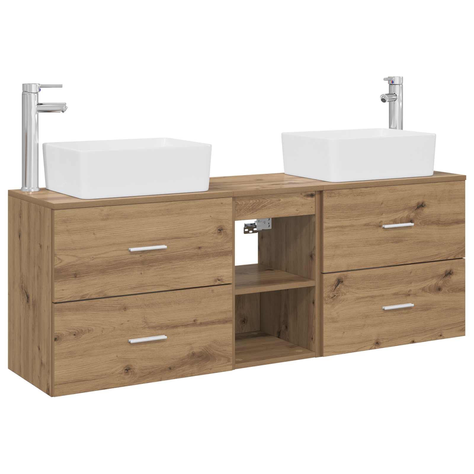 Badezimmerschrank-set 3 Stk. Artisan-eiche 53 X 34,5 X 63 Cm Vidaxl