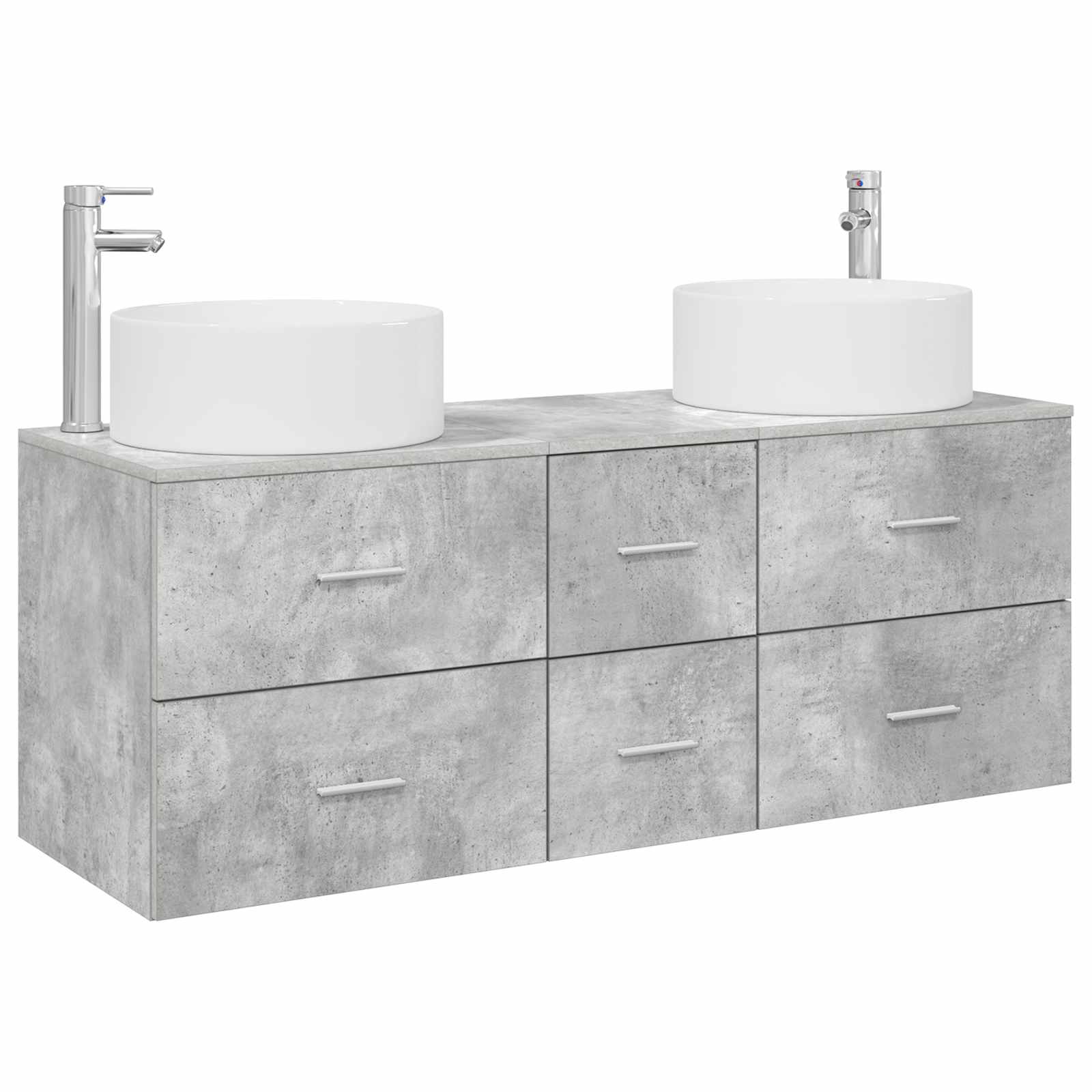 Badezimmermöbel-set 3 Stk. Betongrau 49,5 X 44,5 X 65,5 Cm Vidaxl