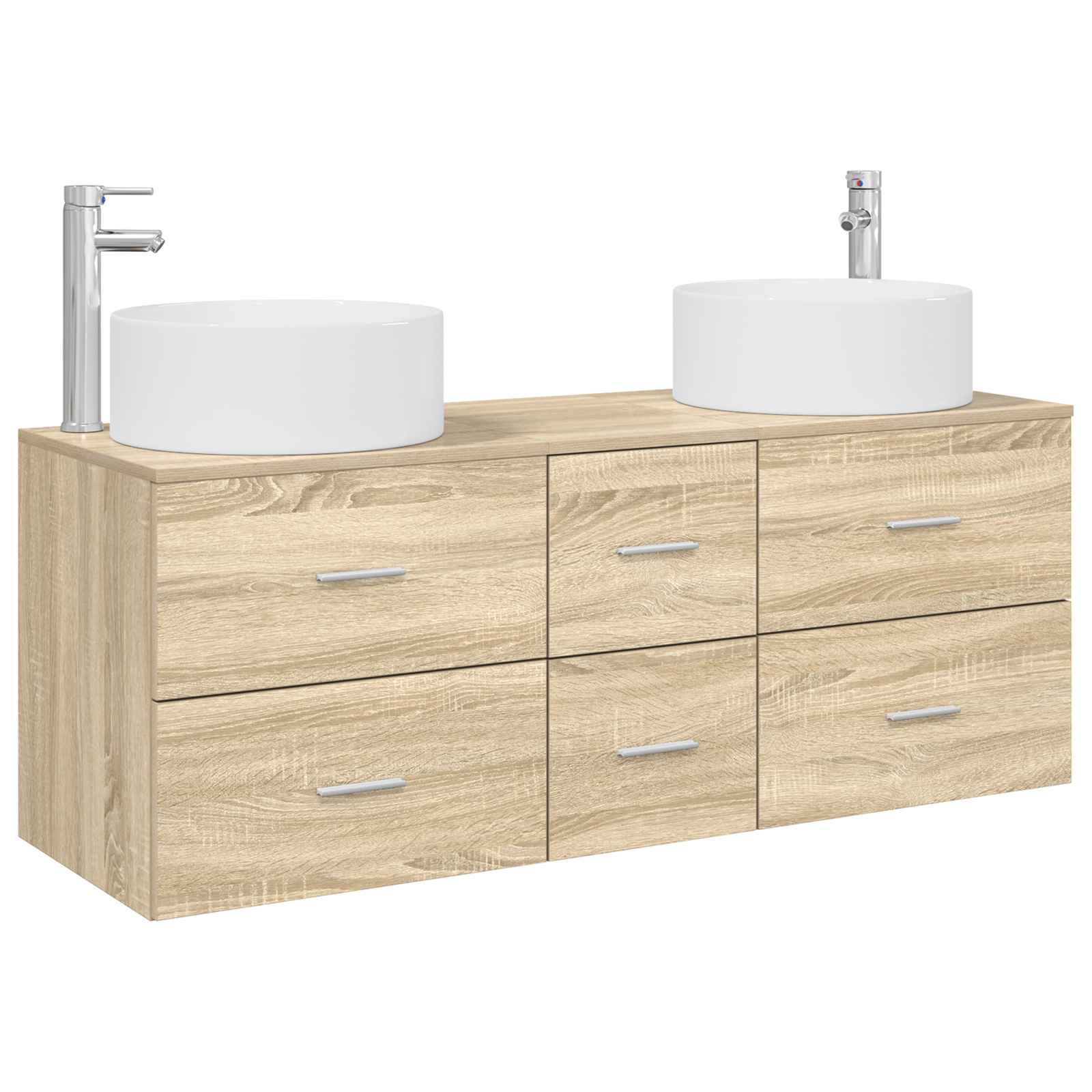 Badezimmermöbel-set 3 Stk. Sonoma-eiche 49,5 X 44,5 X 65,5 Cm Vidaxl