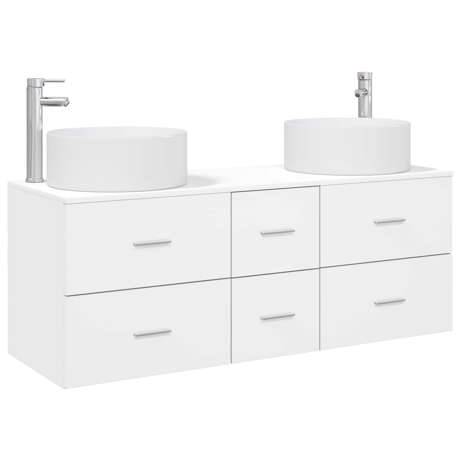 Badezimmermöbel-set 3 Stk. Weiß 49,5 X 44,5 X 65,5 Cm Vidaxl