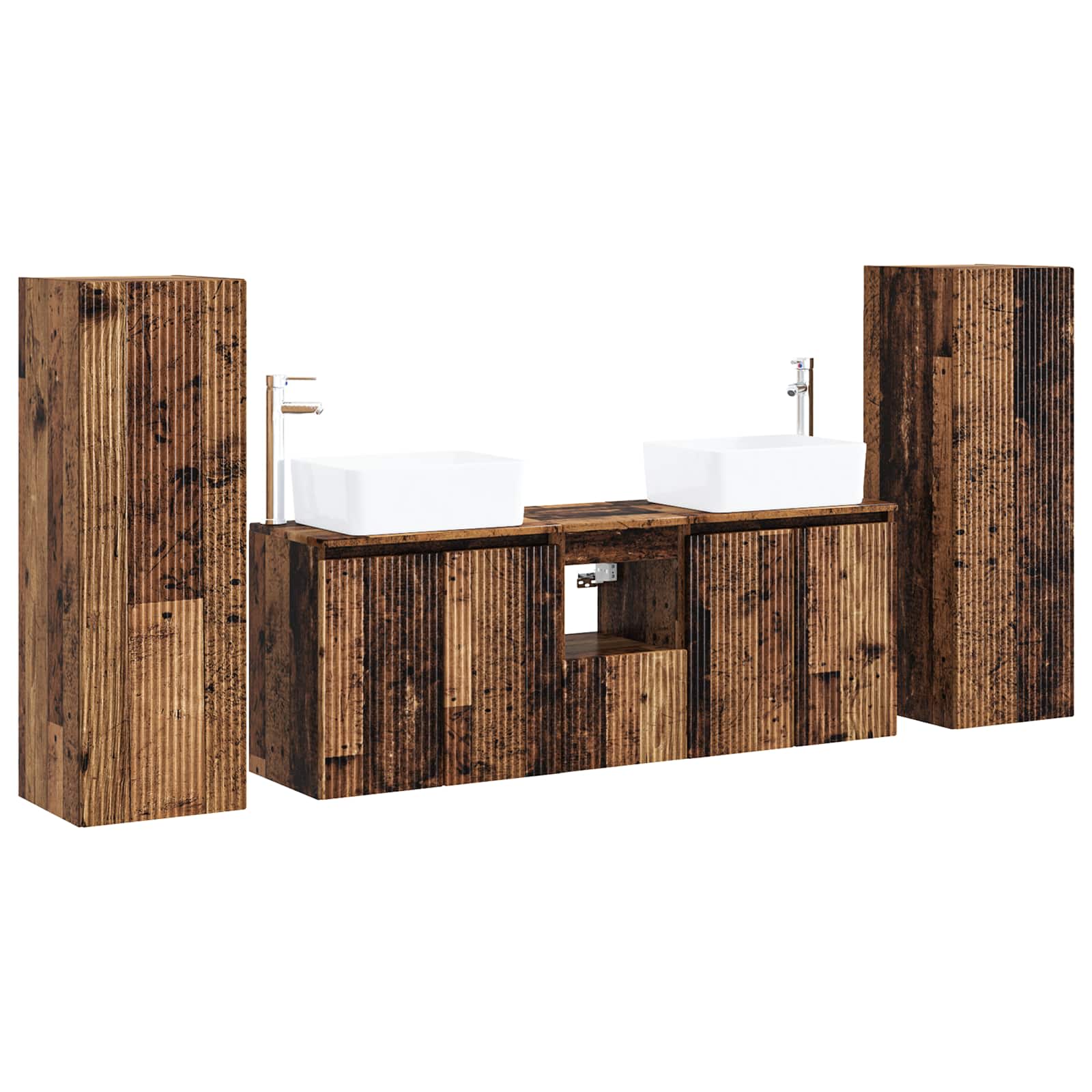 Badezimmermöbel-set 5 Stk. Altholz 33 X 34,5 X 100 Cm Vidaxl