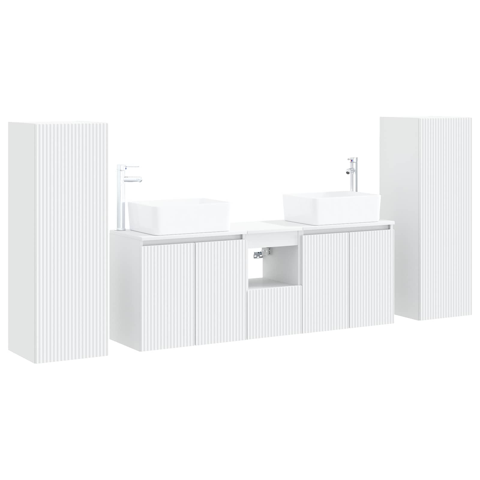 Badezimmermöbel-set 5 Stk. Weiß 33 X 34,5 X 100 Cm Vidaxl
