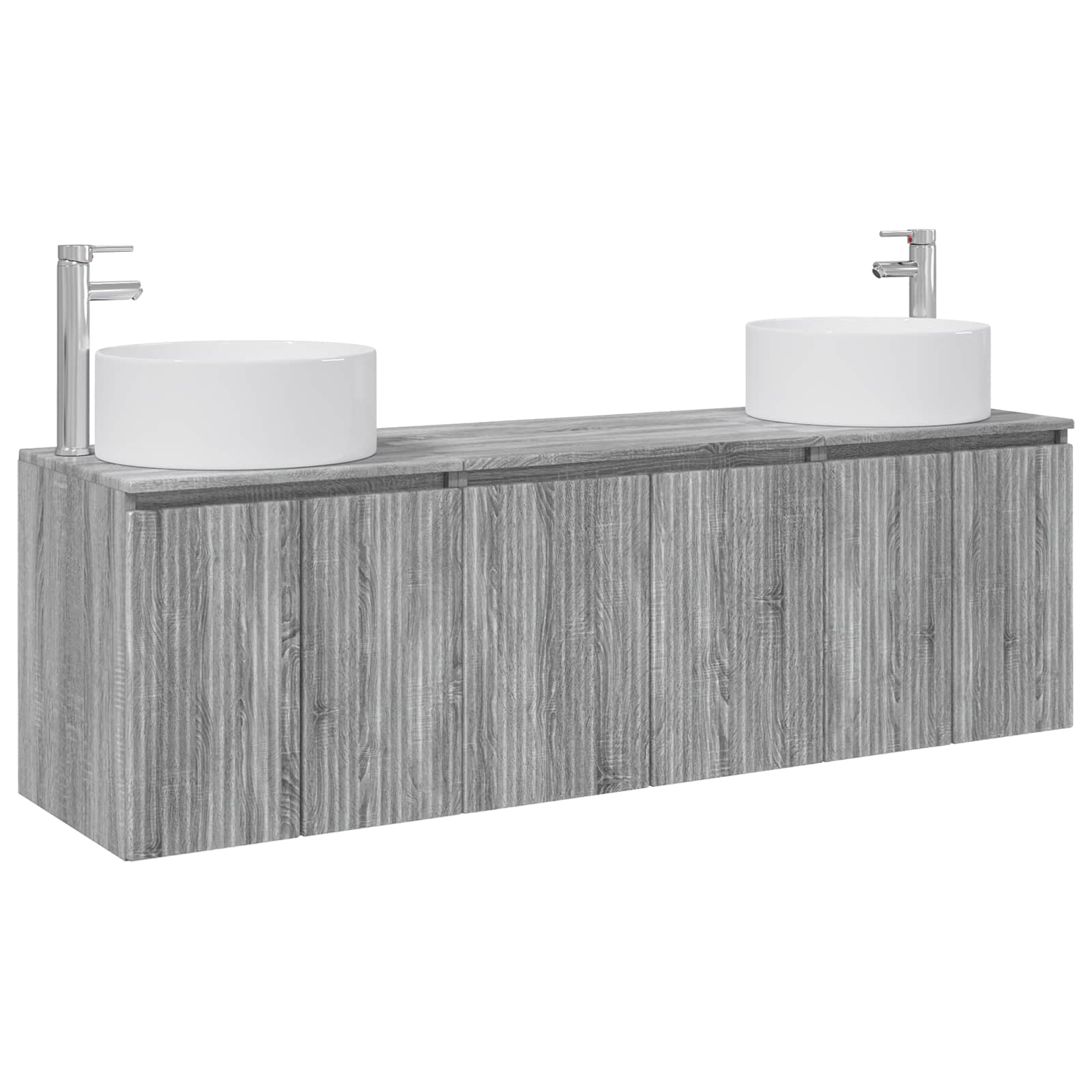 Badezimmerschrank-set 3 Stk. Grau Sonoma 49,5 X 44,5 X 65,5 Cm Vidaxl