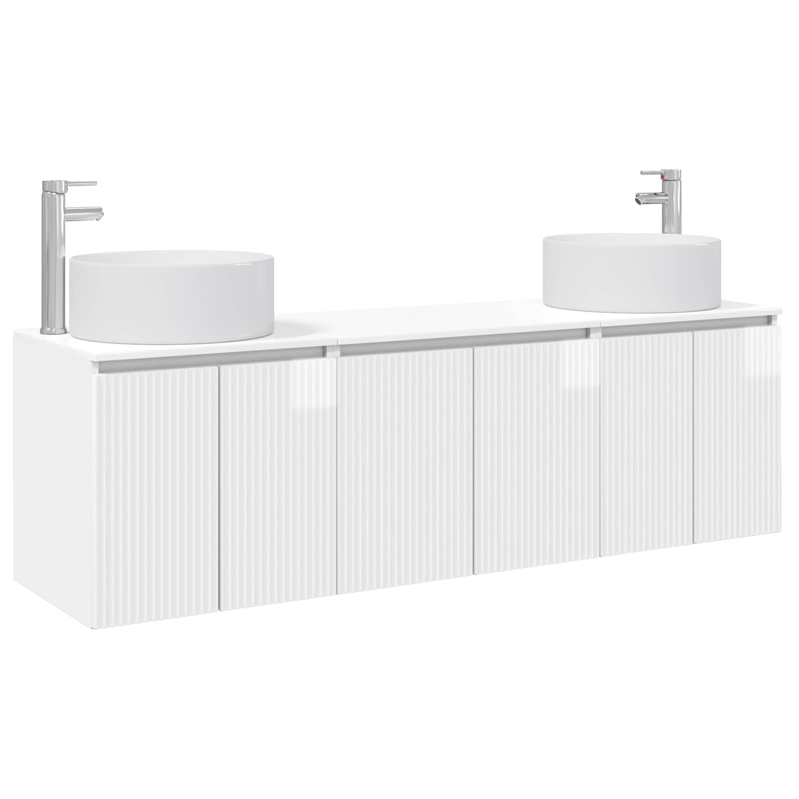 Badezimmerschrank-set 3 Stk. Hochglanz Weiß Vidaxl