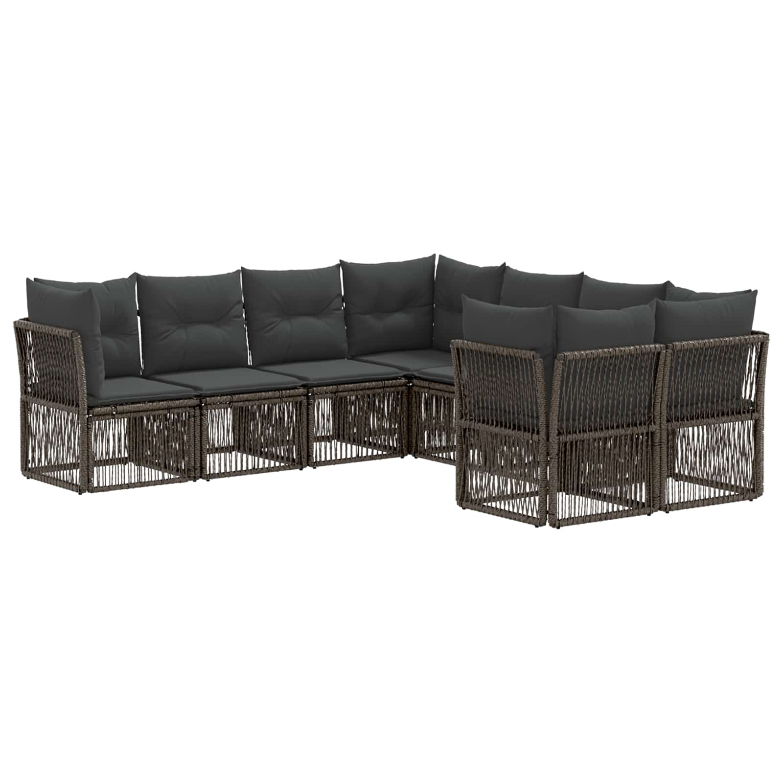 Gartensofa-set 8 Stk. 8-sitzanzahl Grau Poly-rattan Vidaxl