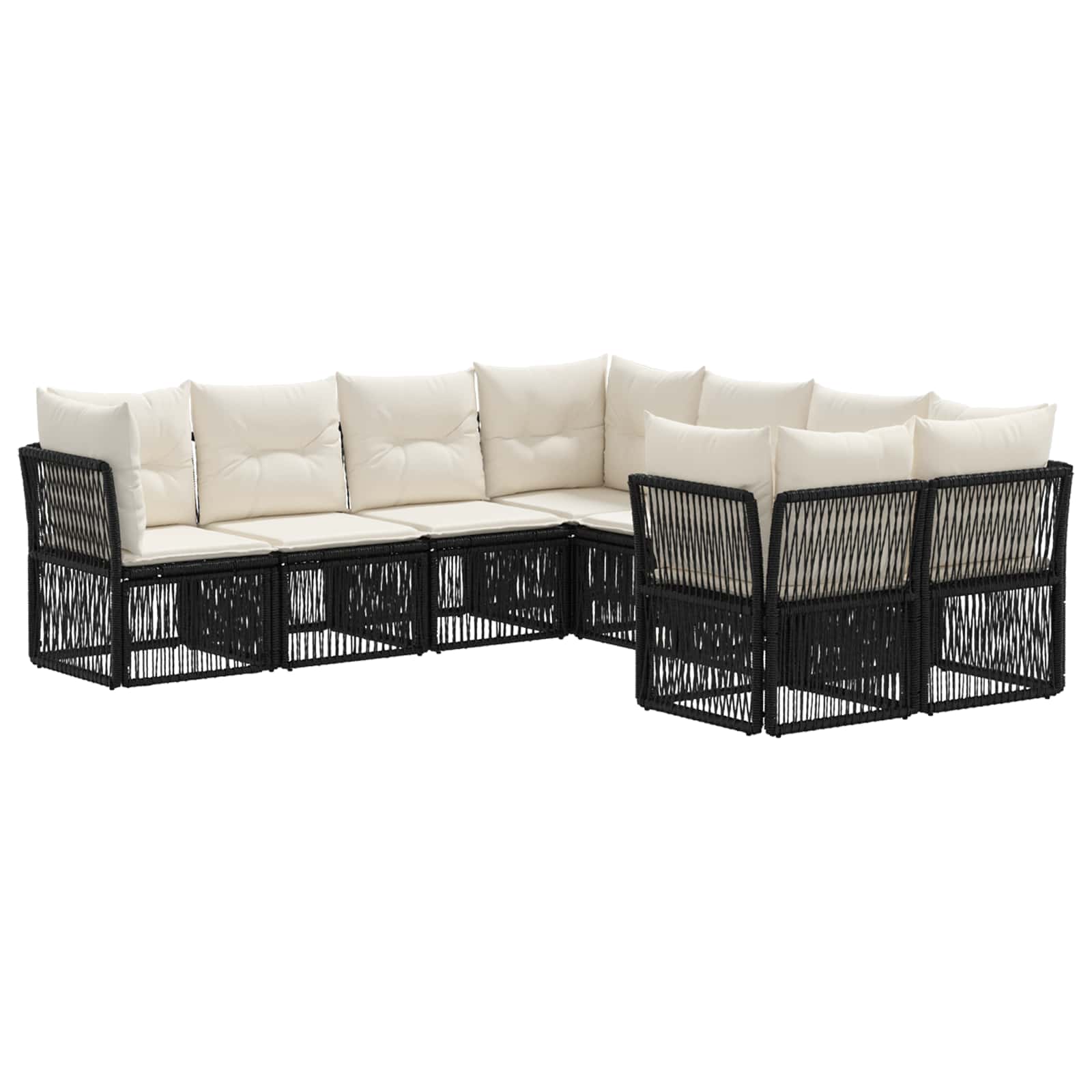 Gartensofa-set 8 Stk. 8-sitzanzahl Schwarz Poly-rattan Vidaxl