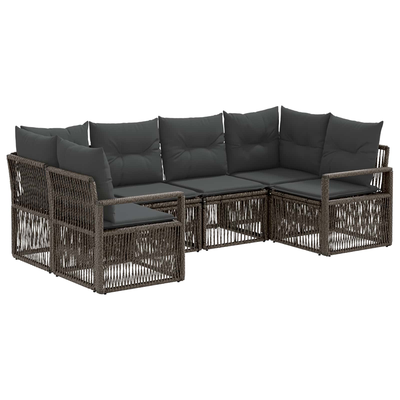 Gartensofa-set 6 Stk. 6-sitzanzahl Grau Poly-rattan Vidaxl