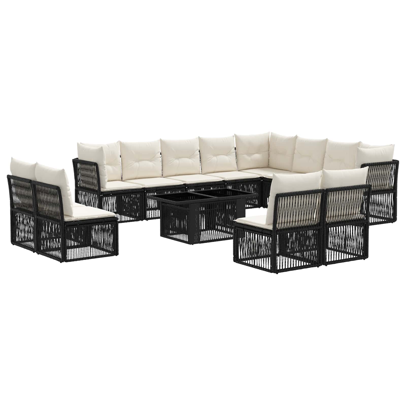 Gartensofa-set 13 Stk. Schwarz Poly-rattan Vidaxl