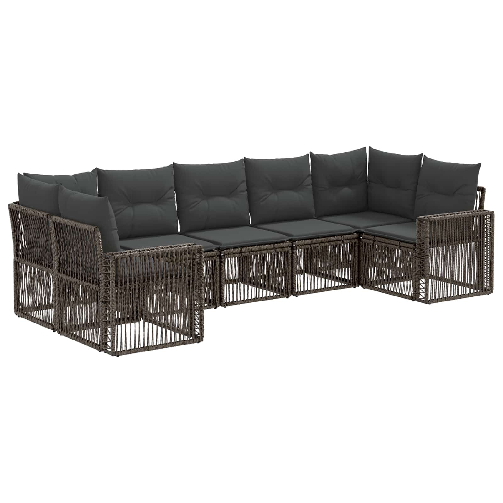 Gartensofa-set 7 Stk. 7-sitzanzahl Grau Und Dunkelgrau Vidaxl