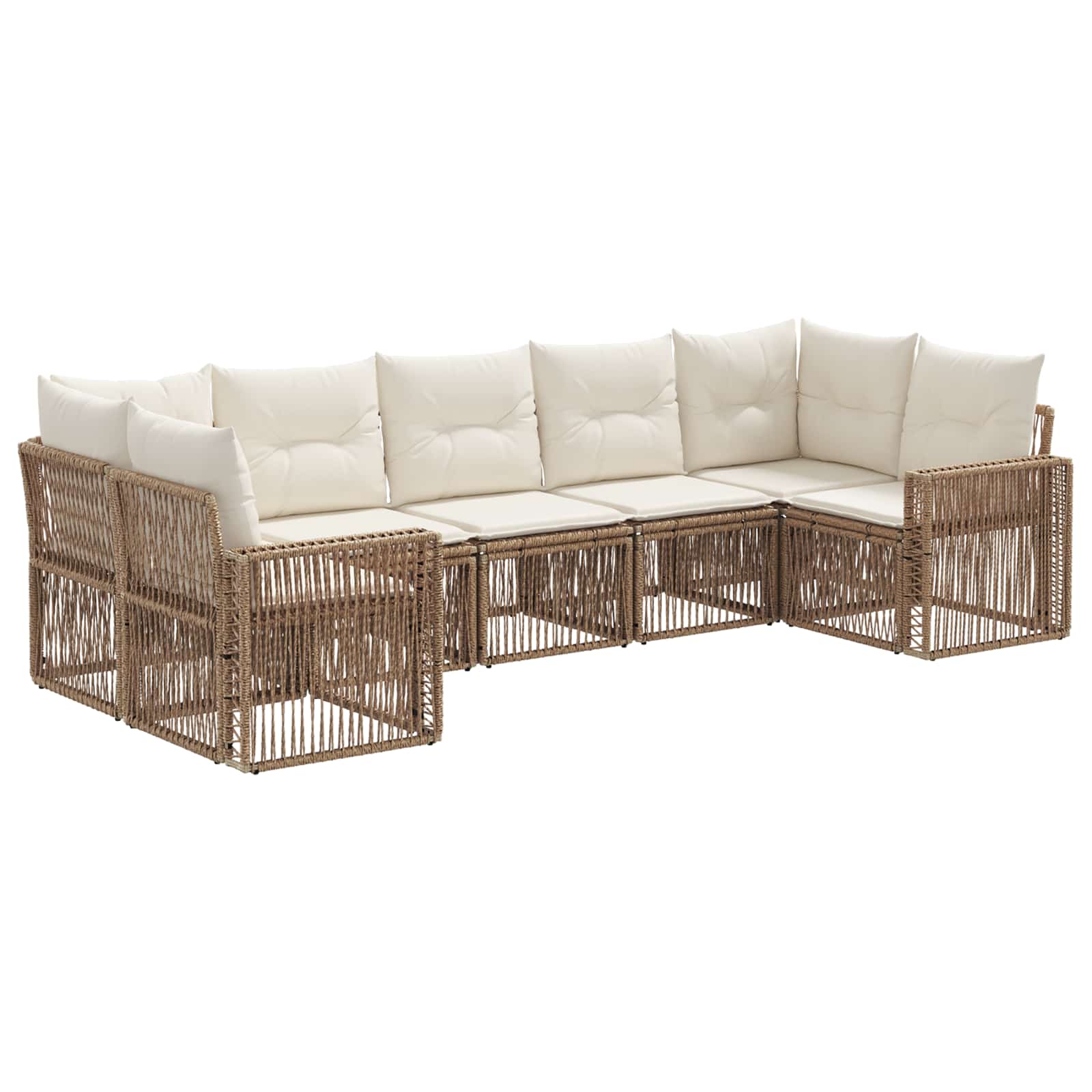 Gartensofa-set 7 Stk. 7-sitzanzahl Beige Und Cremeweiß Vidaxl