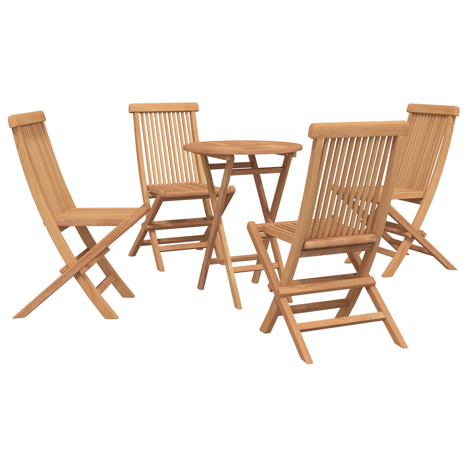 Gartenset 5 Stk. Braun Massivholz Teak Vidaxl
