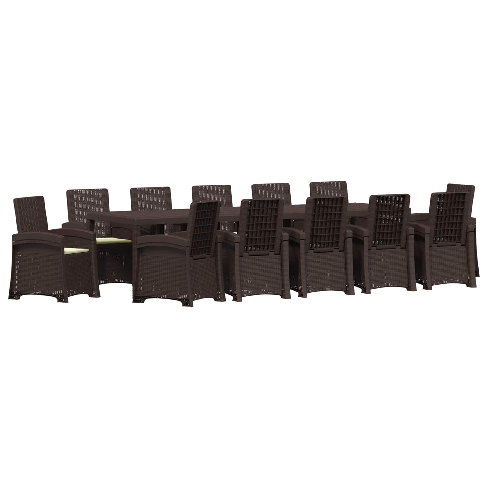 Garten Essgruppe 14 Stk. Braun Und Creme Pp Vidaxl