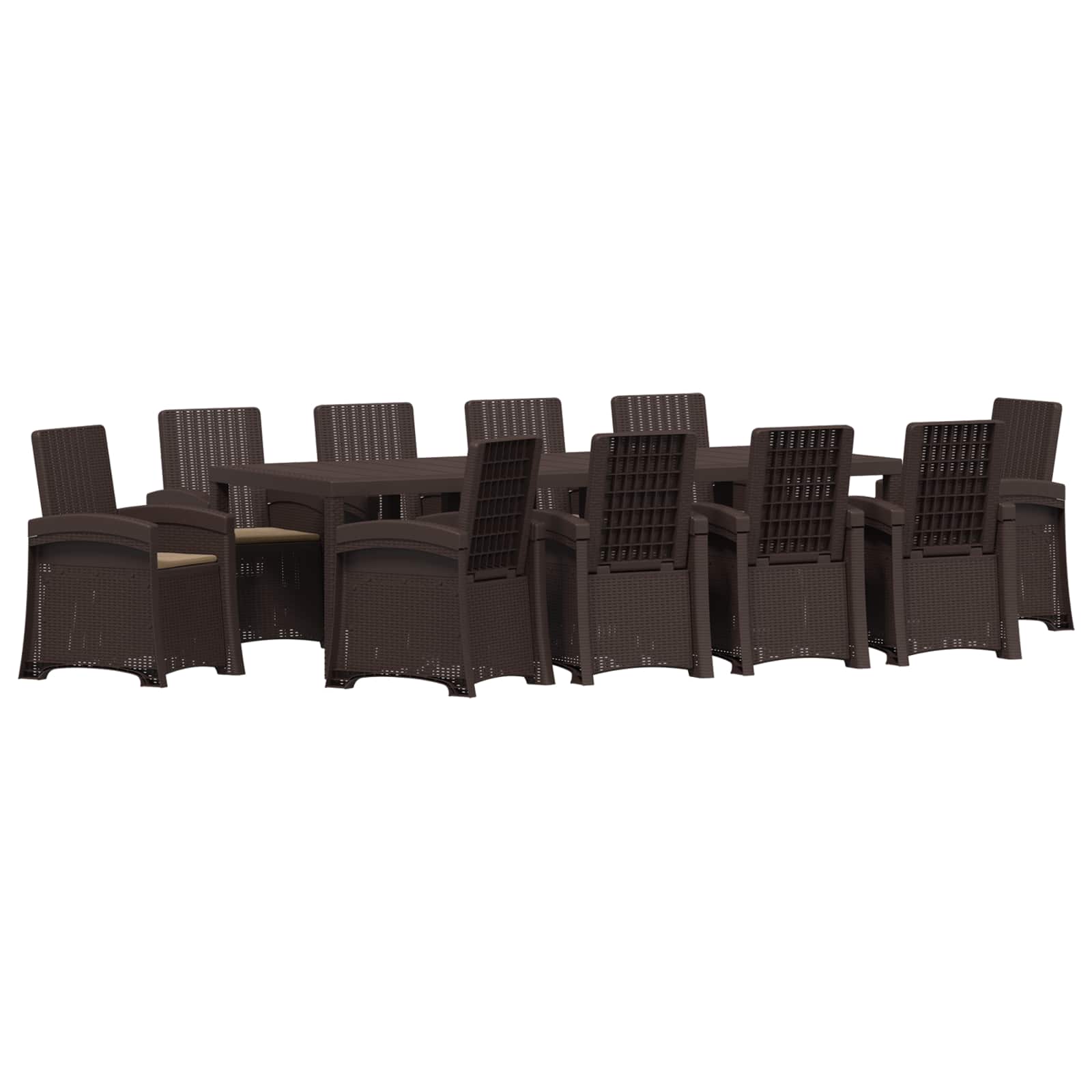 Garten Essgruppe 11 Stk. Braun Und Taupe Pp Vidaxl