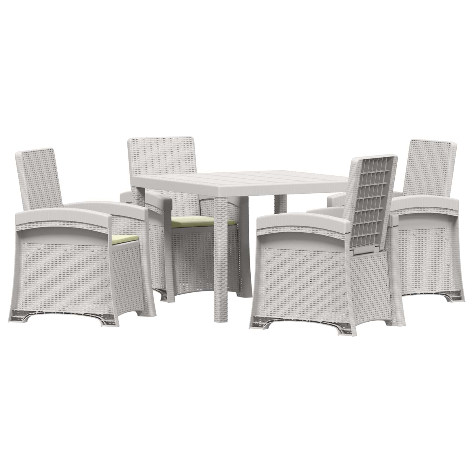 Garten Essgruppe 5 Stk. Weiß Und Creme Pp Vidaxl