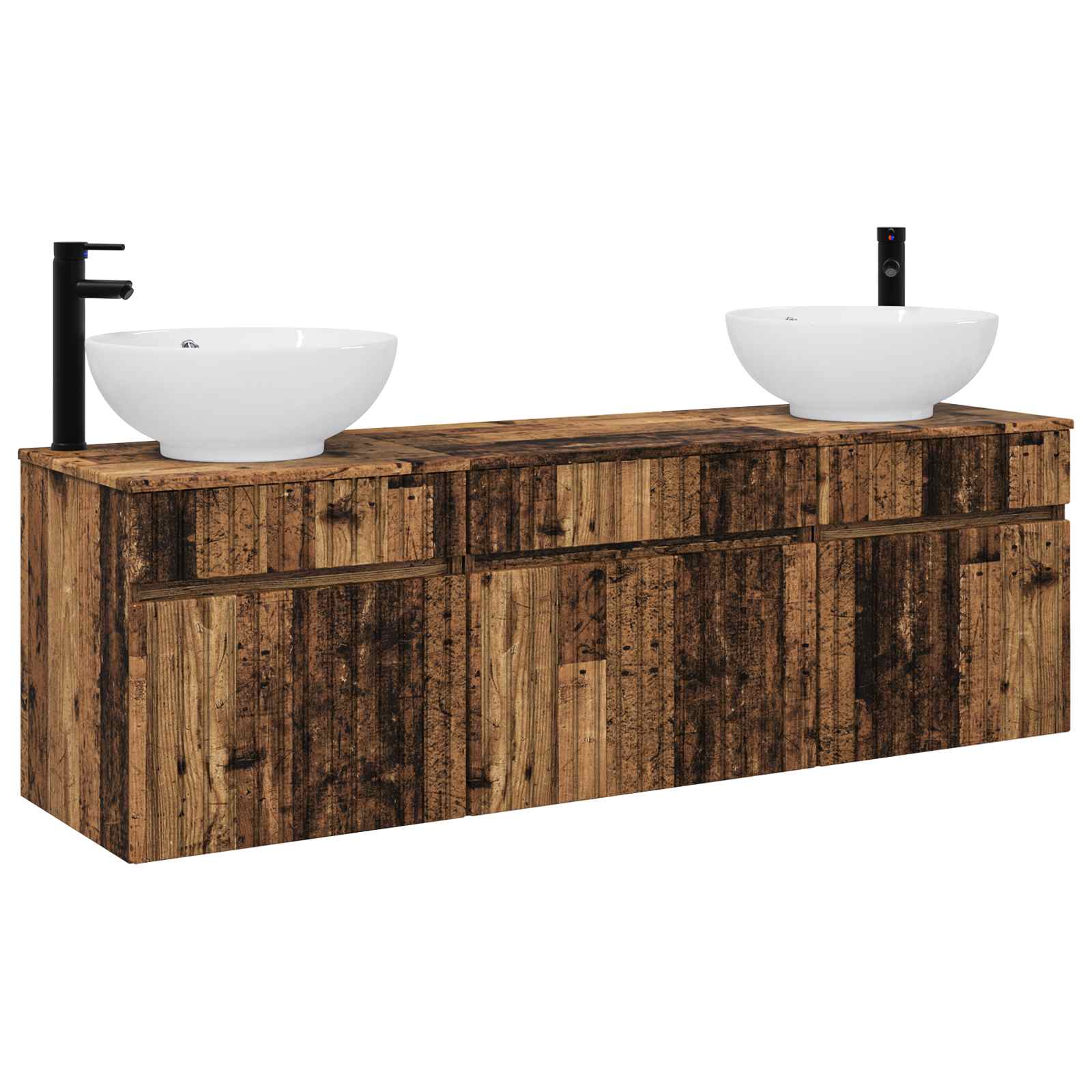 Badezimmerschrank-set 3 Stk. Altholz 49 X 44,5 X 66,5 Cm Vidaxl