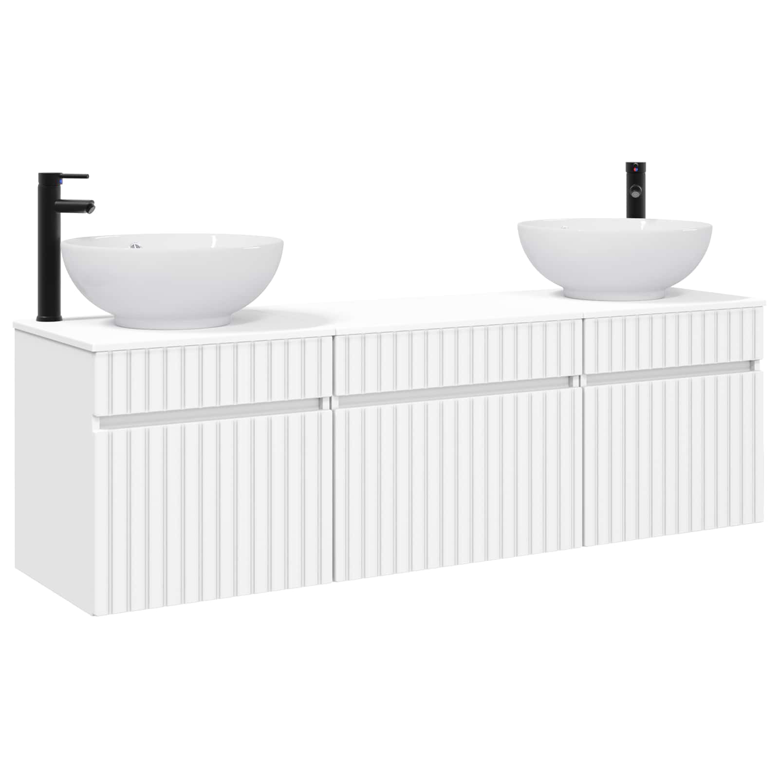 Badezimmerschrank-set 3 Stk. Weiß 49 X 44,5 X 66,5 Cm Vidaxl