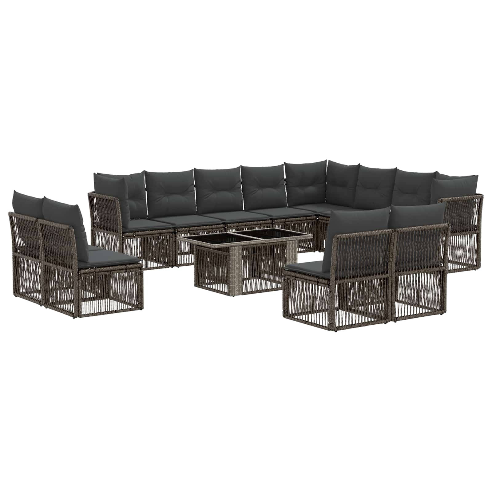 Gartensofa-set 13 Stk. Grau Poly-rattan Vidaxl